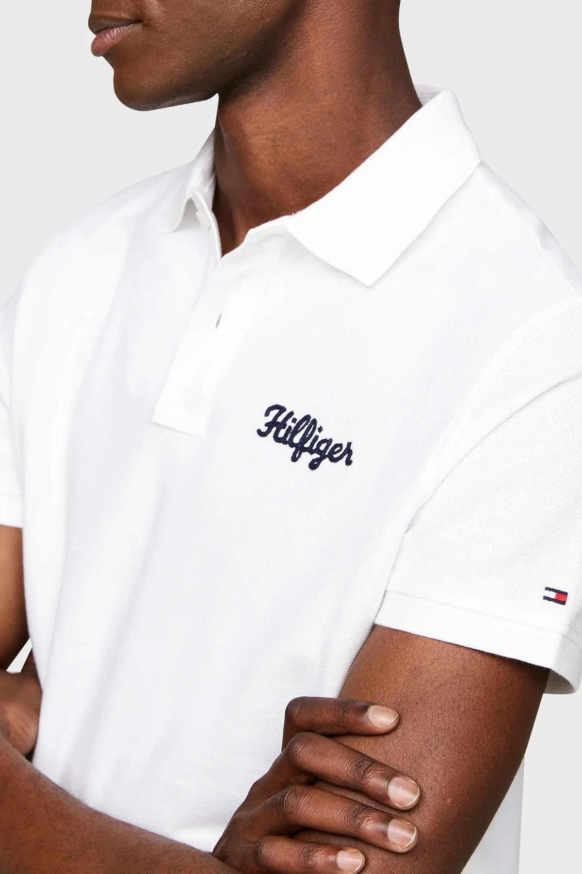 Tommy Hilfiger Pamuklu Regular Fit Erkek Polo Yaka T Shirt MW0MW35603 YBR BEYAZ - 4