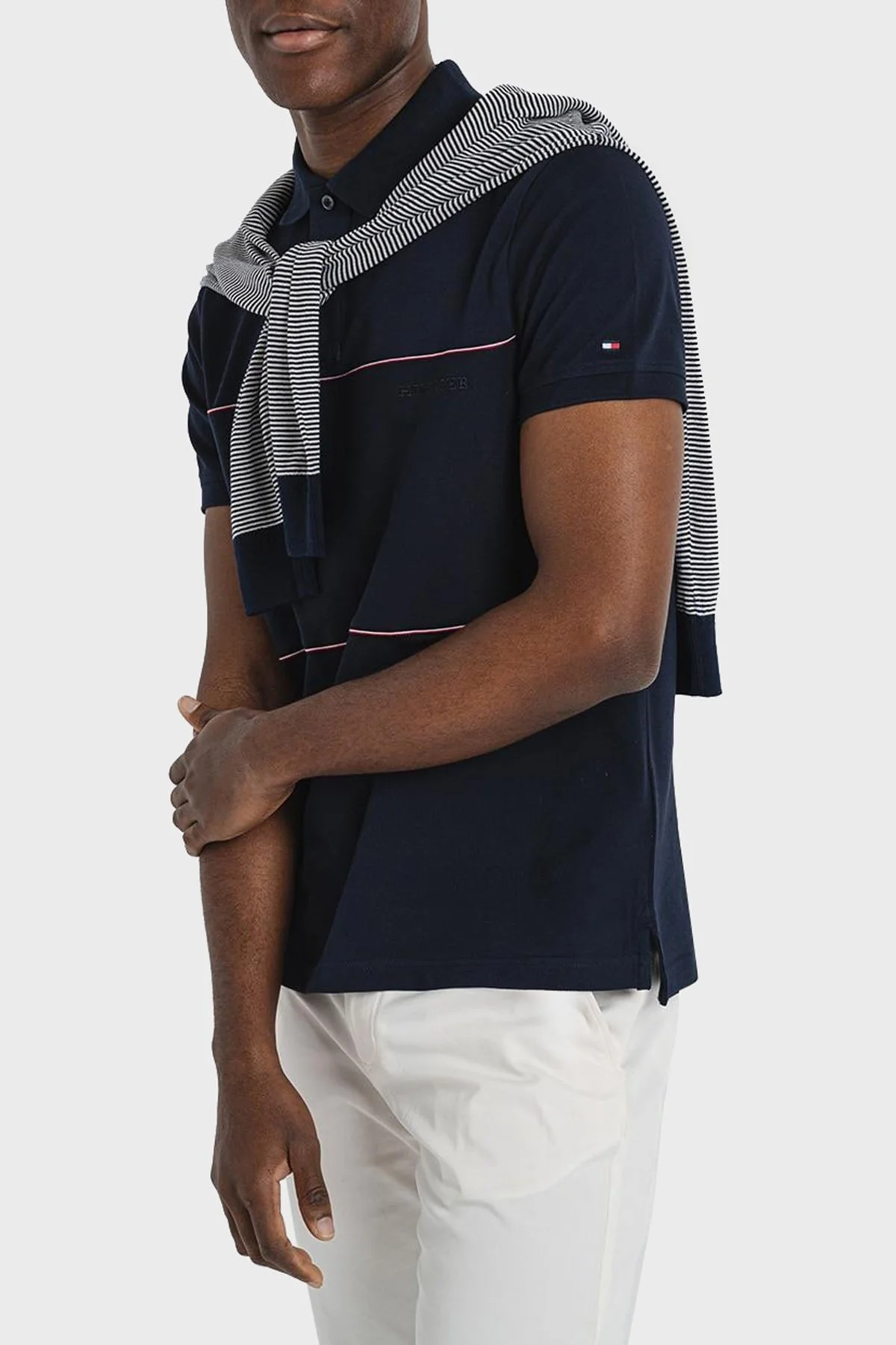 Tommy Hilfiger Pamuklu Regular Fit Erkek Polo Yaka T Shirt MW0MW38125 DW5 LACİVERT - 6