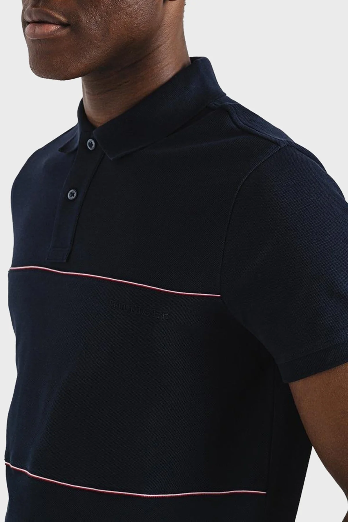 Tommy Hilfiger Pamuklu Regular Fit Erkek Polo Yaka T Shirt MW0MW38125 DW5 LACİVERT - 8