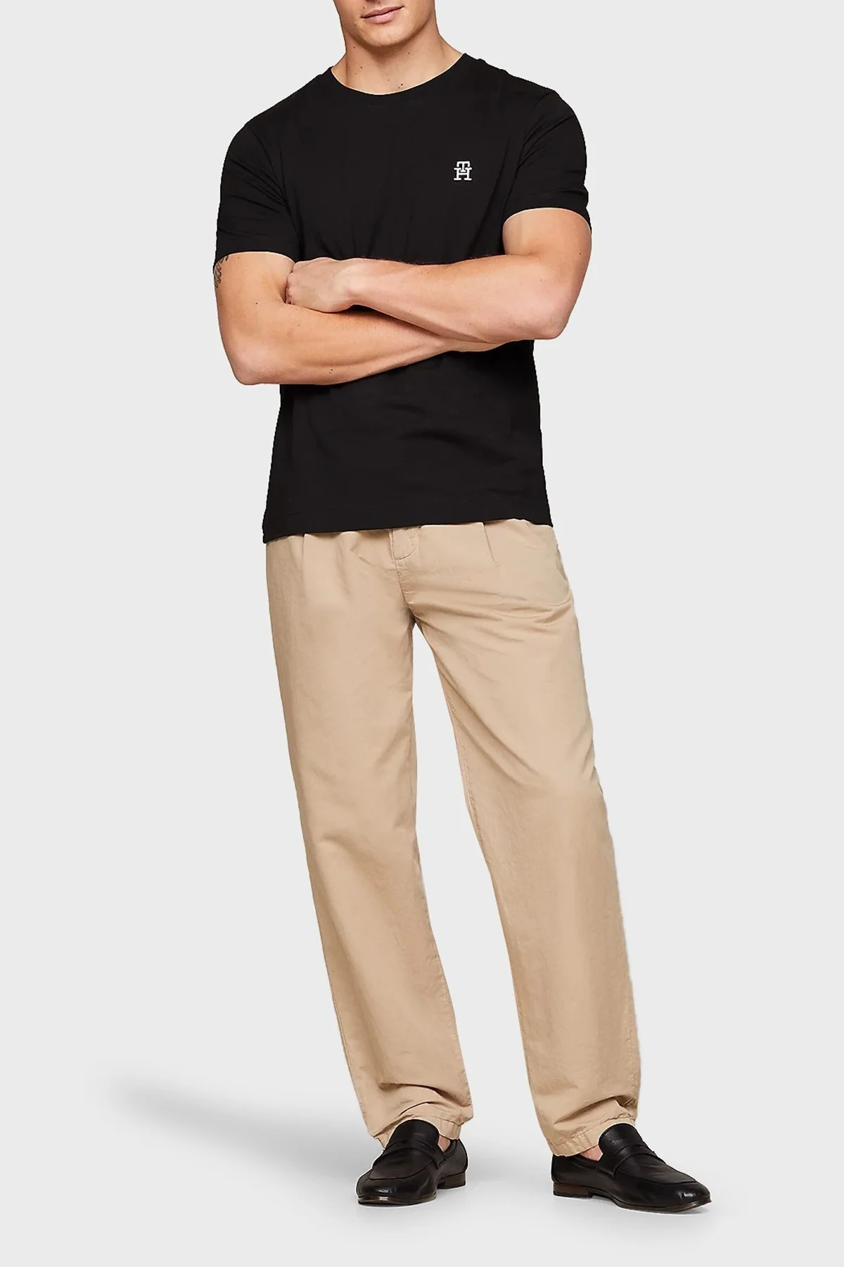 Tommy Hilfiger Pamuklu Regular Fit Erkek T Shirt MW0MW33987 BDS SİYAH - 2