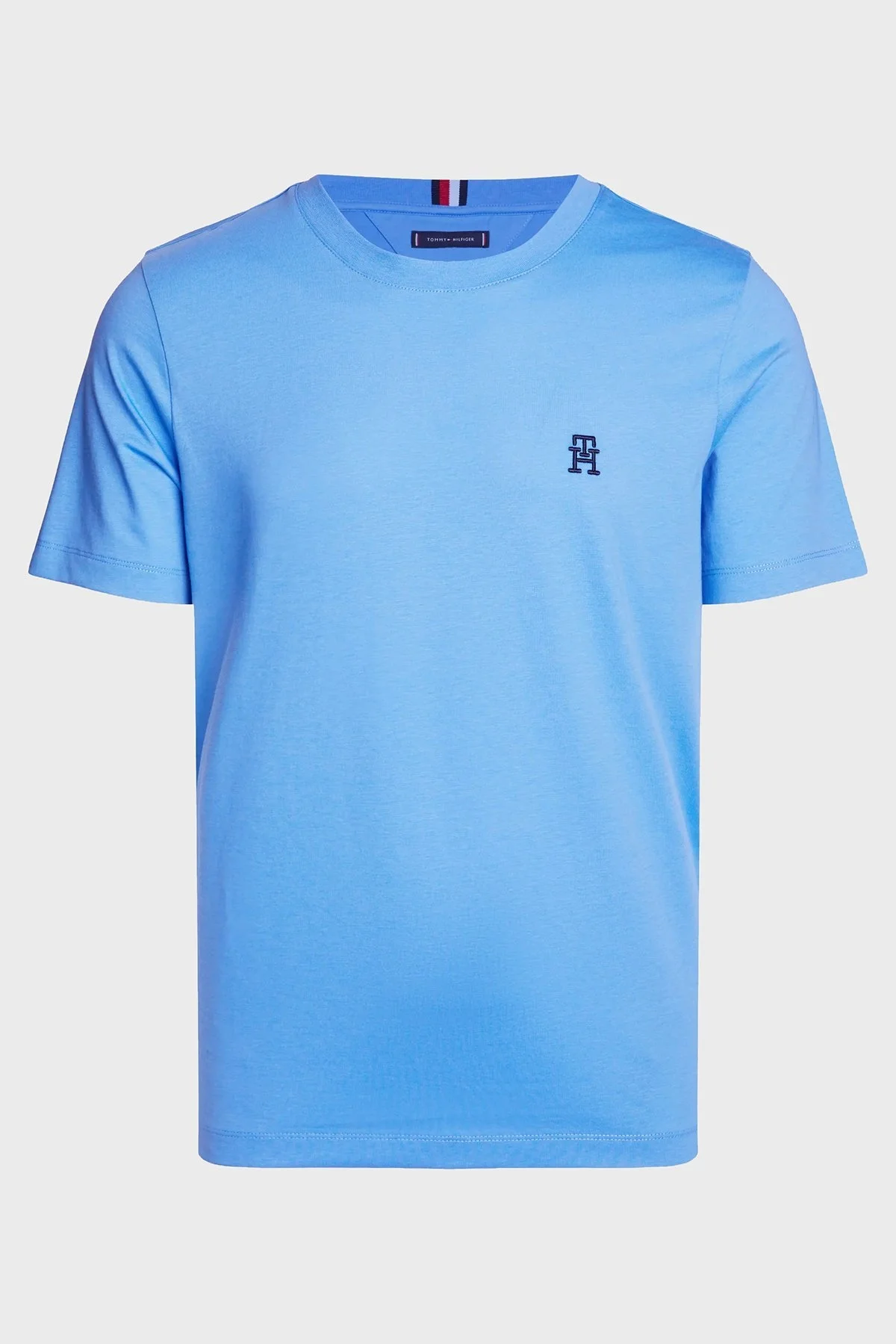 Tommy Hilfiger Pamuklu Regular Fit Erkek T Shirt MW0MW33987 C30 MAVİ - 5