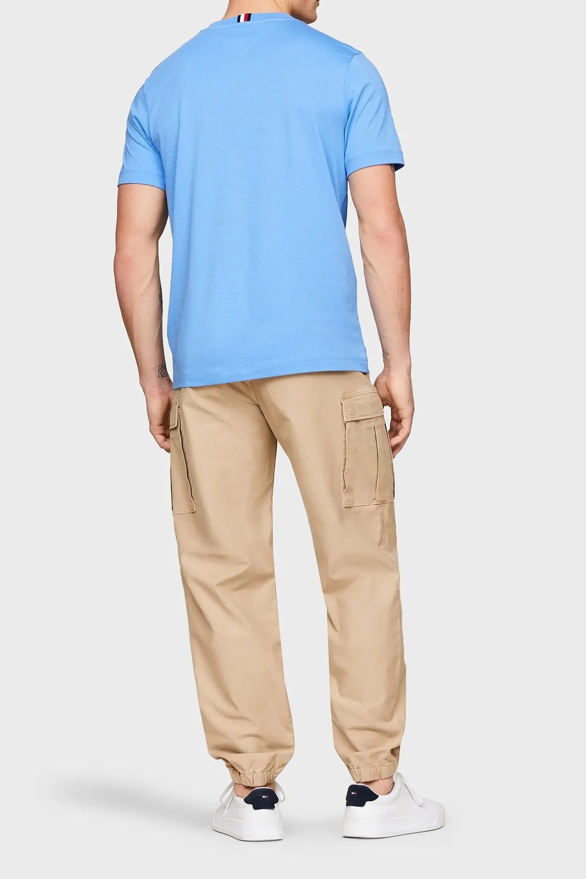 Tommy Hilfiger Pamuklu Regular Fit Erkek T Shirt MW0MW33987 C30 MAVİ - 8