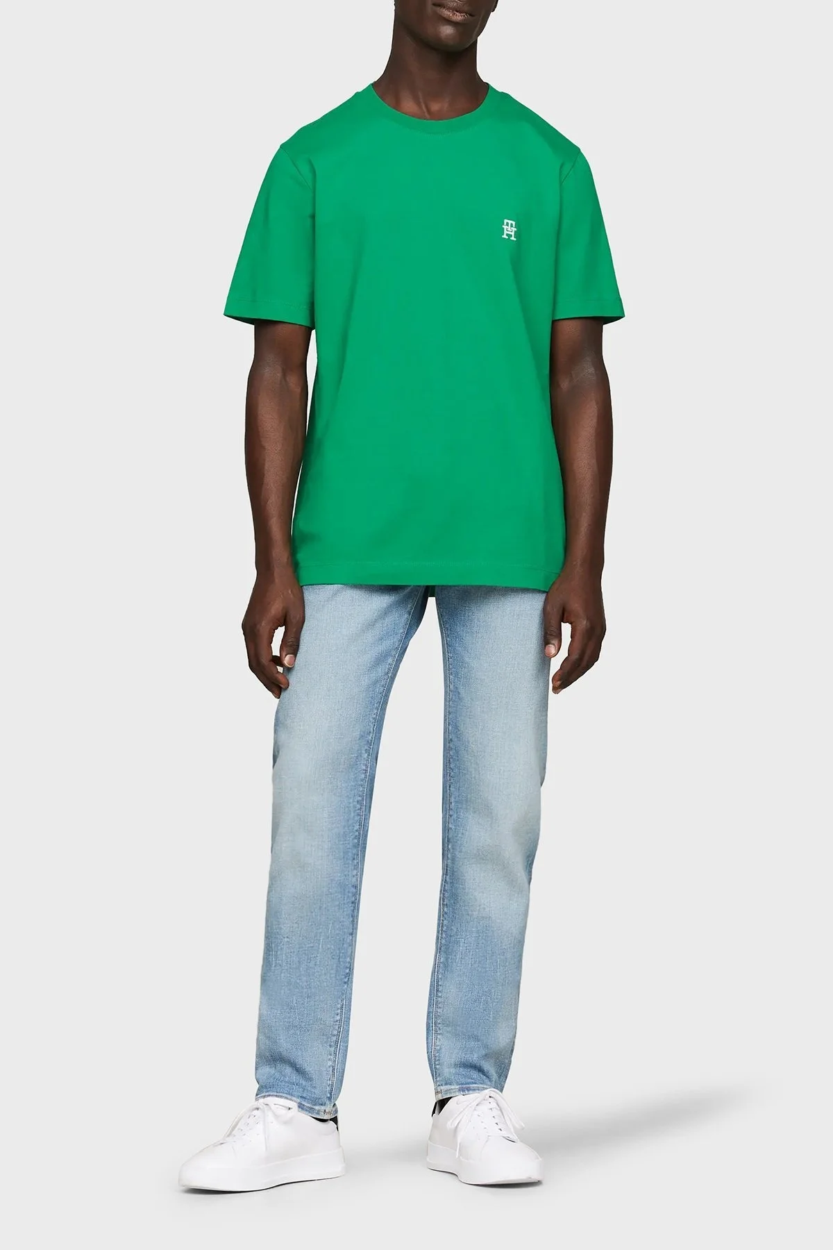 Tommy Hilfiger Pamuklu Regular Fit Erkek T Shirt MW0MW33987 L4B YEŞİL - 3