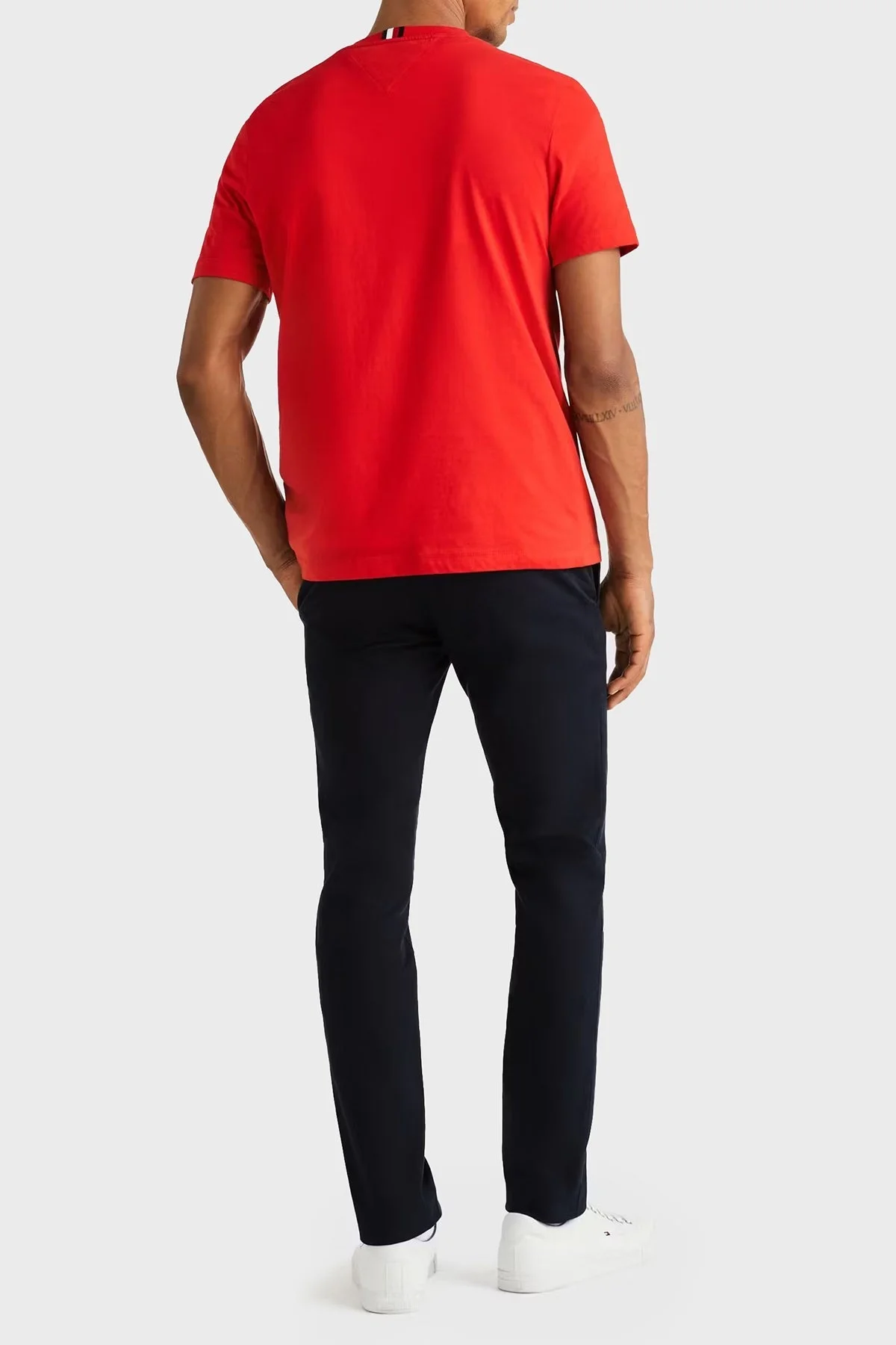 Tommy Hilfiger Pamuklu Regular Fit Erkek T Shirt MW0MW33987 XND KIRMIZI - 3