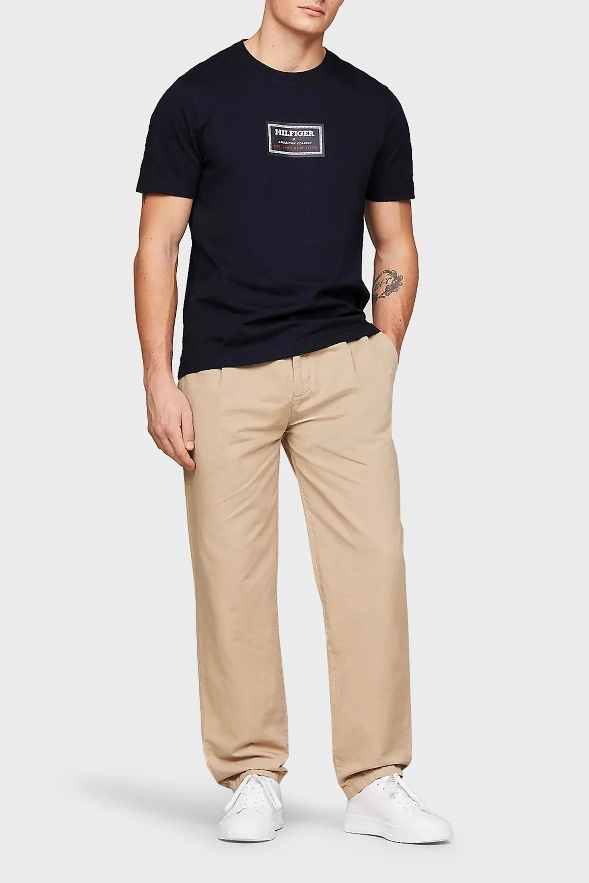 Tommy Hilfiger Pamuklu Regular Fit Erkek T Shirt MW0MW34391 DW5 LACİVERT - 2
