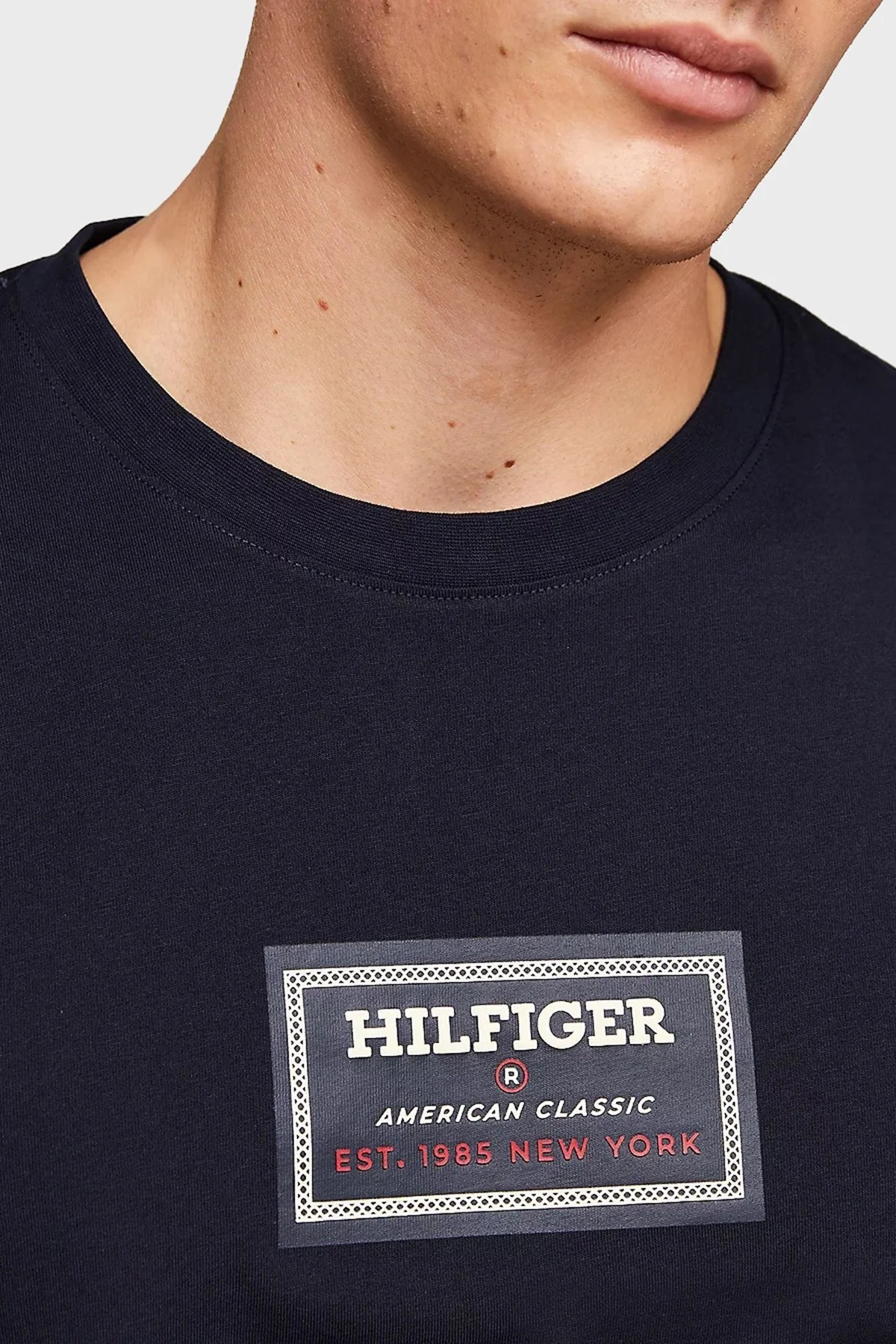 Tommy Hilfiger Pamuklu Regular Fit Erkek T Shirt MW0MW34391 DW5 LACİVERT - 3
