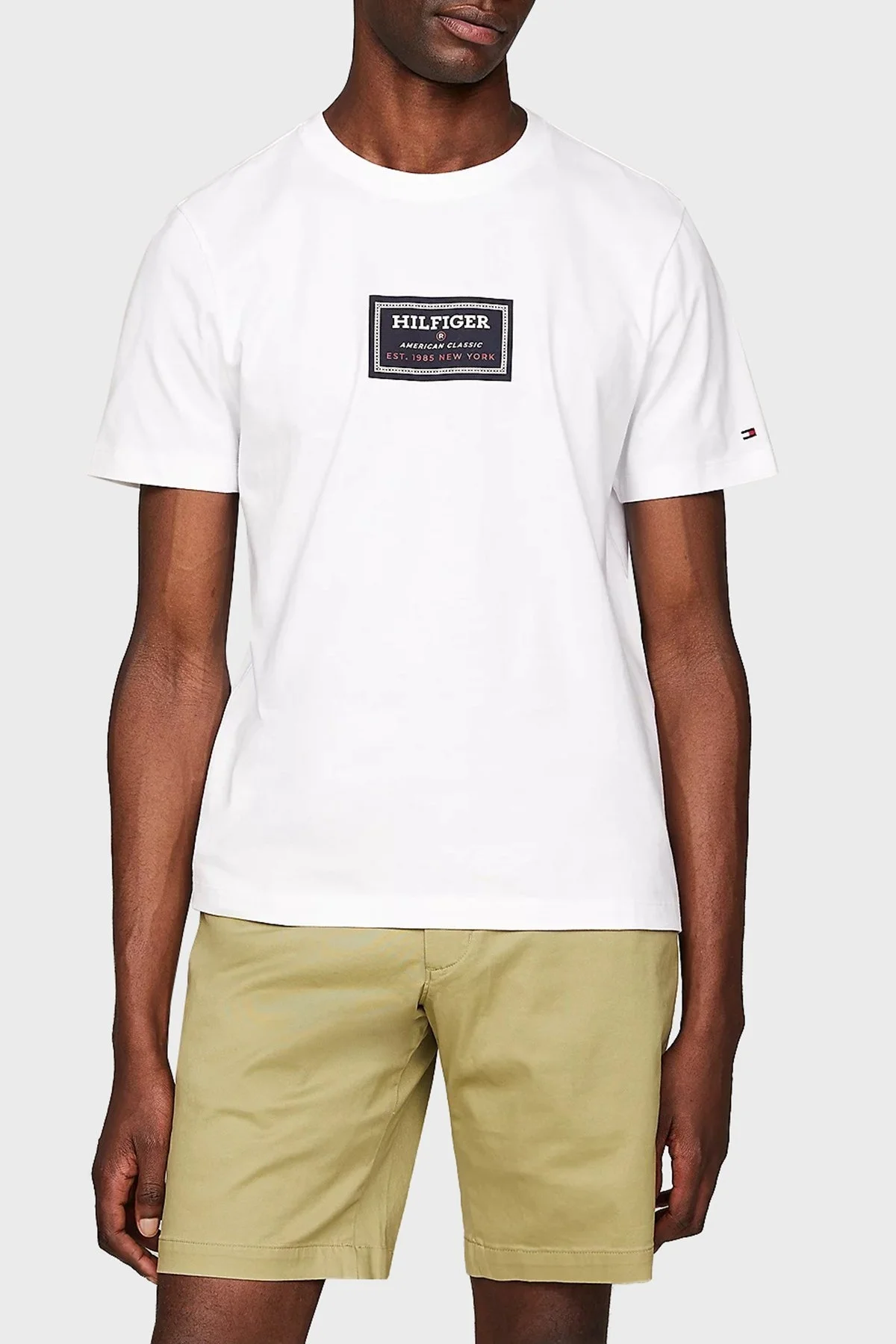 Tommy Hilfiger Pamuklu Regular Fit Erkek T Shirt MW0MW34391 YBR BEYAZ - 1