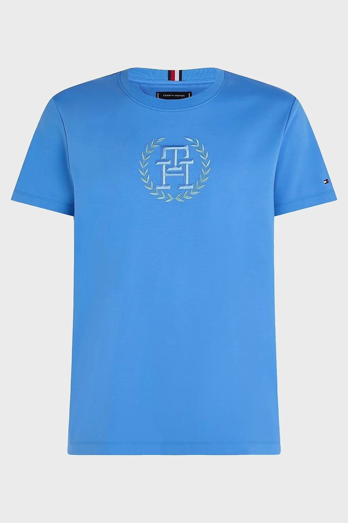 Tommy Hilfiger Pamuklu Regular Fit Erkek T Shirt MW0MW34394 C30 MAVİ - 4