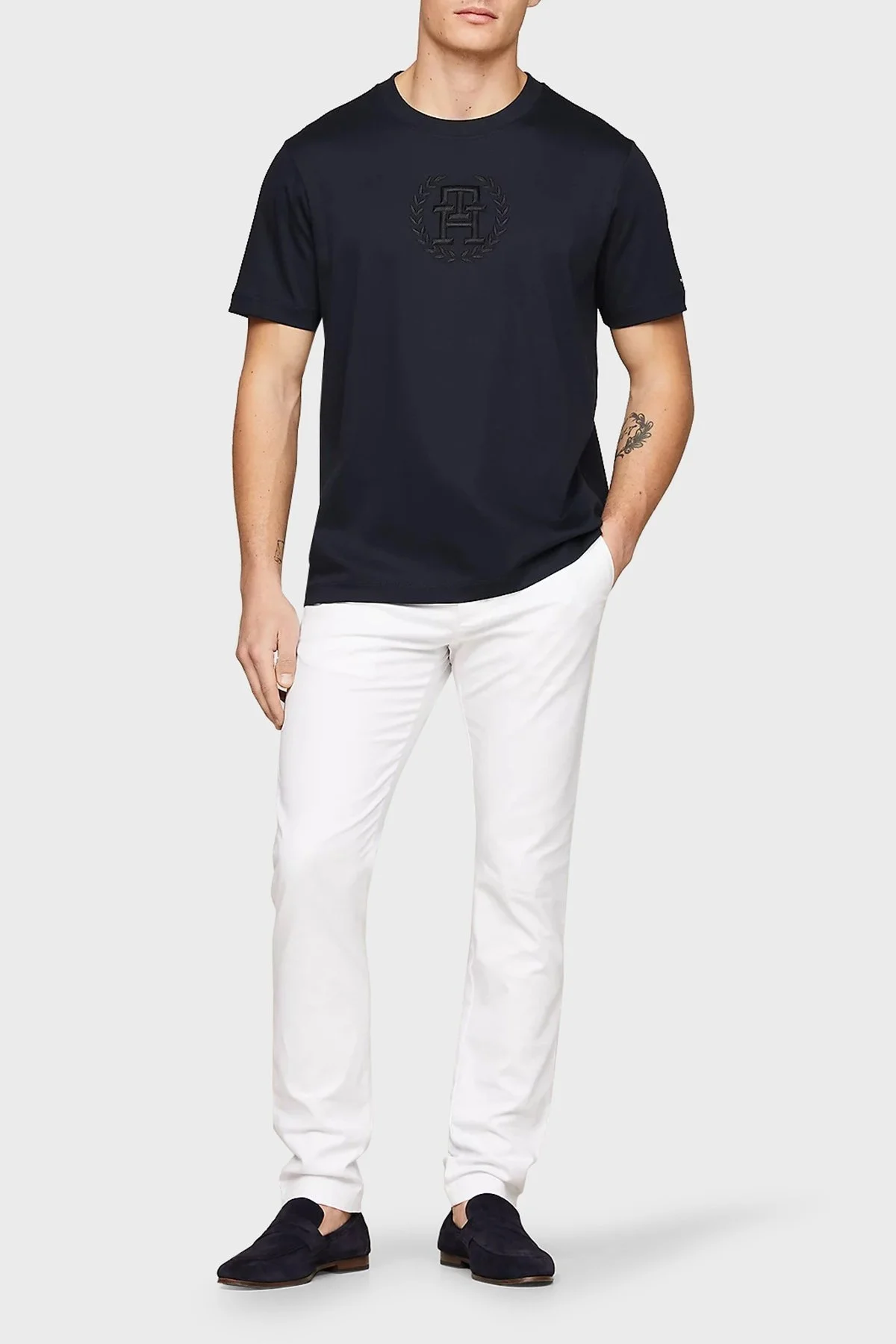 Tommy Hilfiger Pamuklu Regular Fit Erkek T Shirt MW0MW34394 DW5 LACİVERT - 2