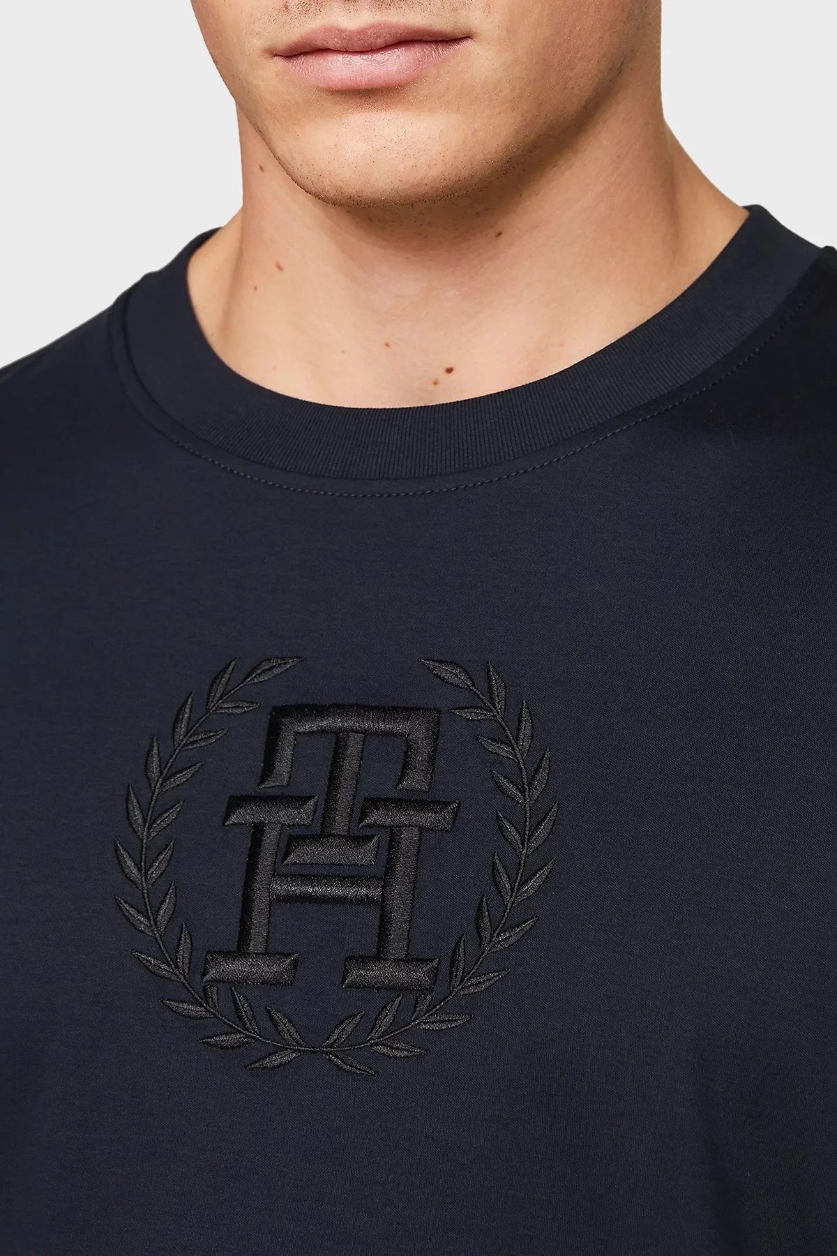 Tommy Hilfiger Pamuklu Regular Fit Erkek T Shirt MW0MW34394 DW5 LACİVERT - 3