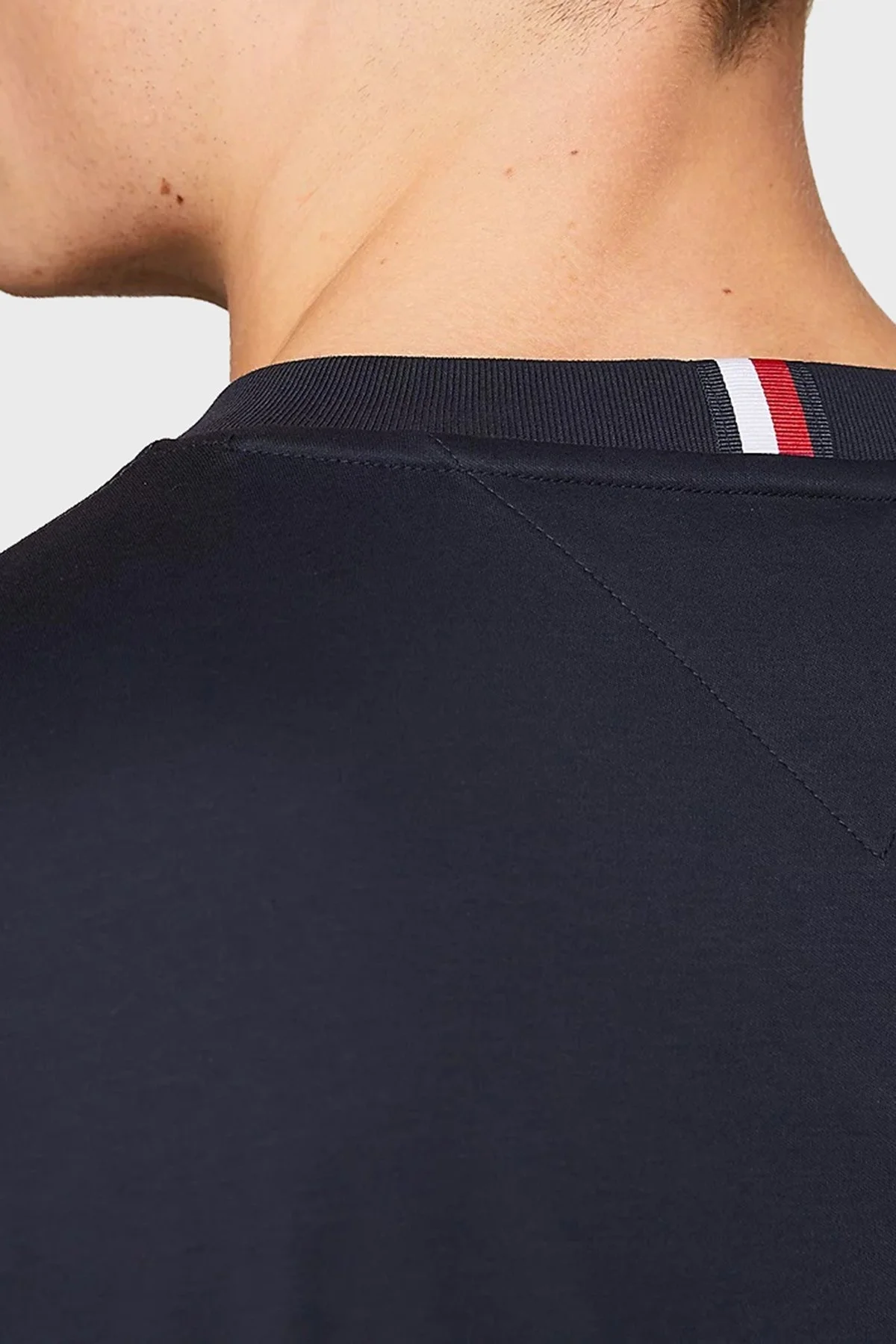 Tommy Hilfiger Pamuklu Regular Fit Erkek T Shirt MW0MW34394 DW5 LACİVERT - 4