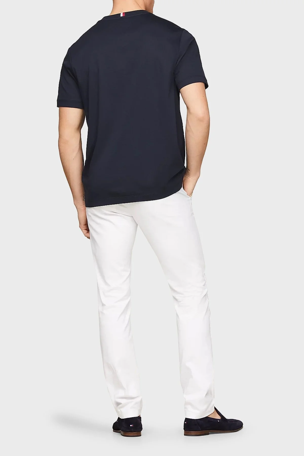 Tommy Hilfiger Pamuklu Regular Fit Erkek T Shirt MW0MW34394 DW5 LACİVERT - 5