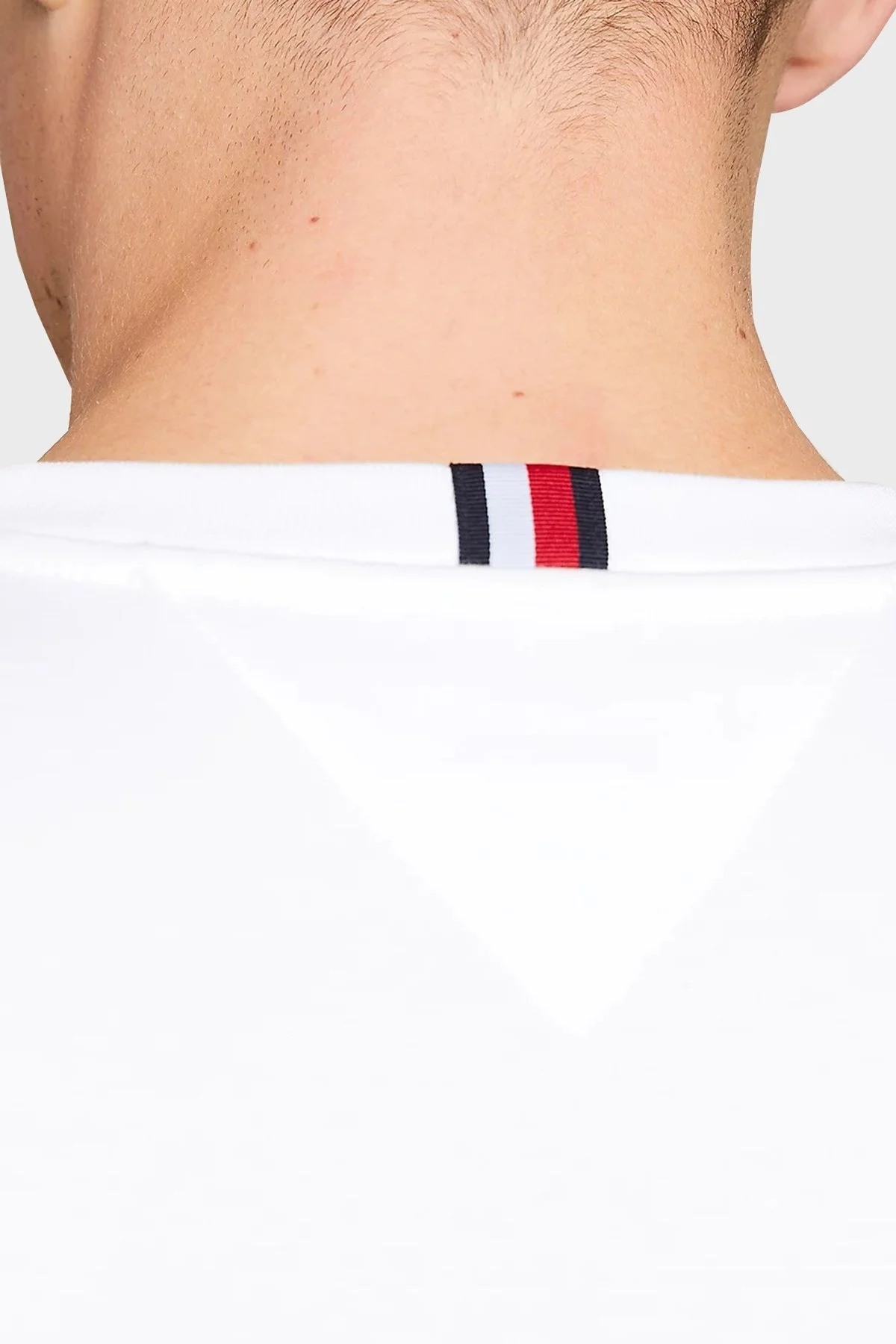 Tommy Hilfiger Pamuklu Regular Fit Erkek T Shirt MW0MW34394 YBR BEYAZ - 5