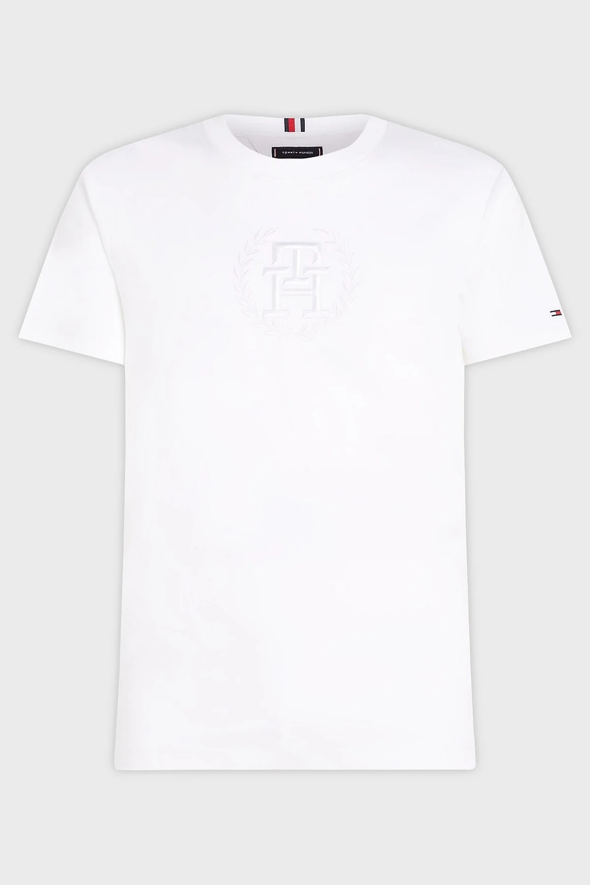 Tommy Hilfiger Pamuklu Regular Fit Erkek T Shirt MW0MW34394 YBR BEYAZ - 6