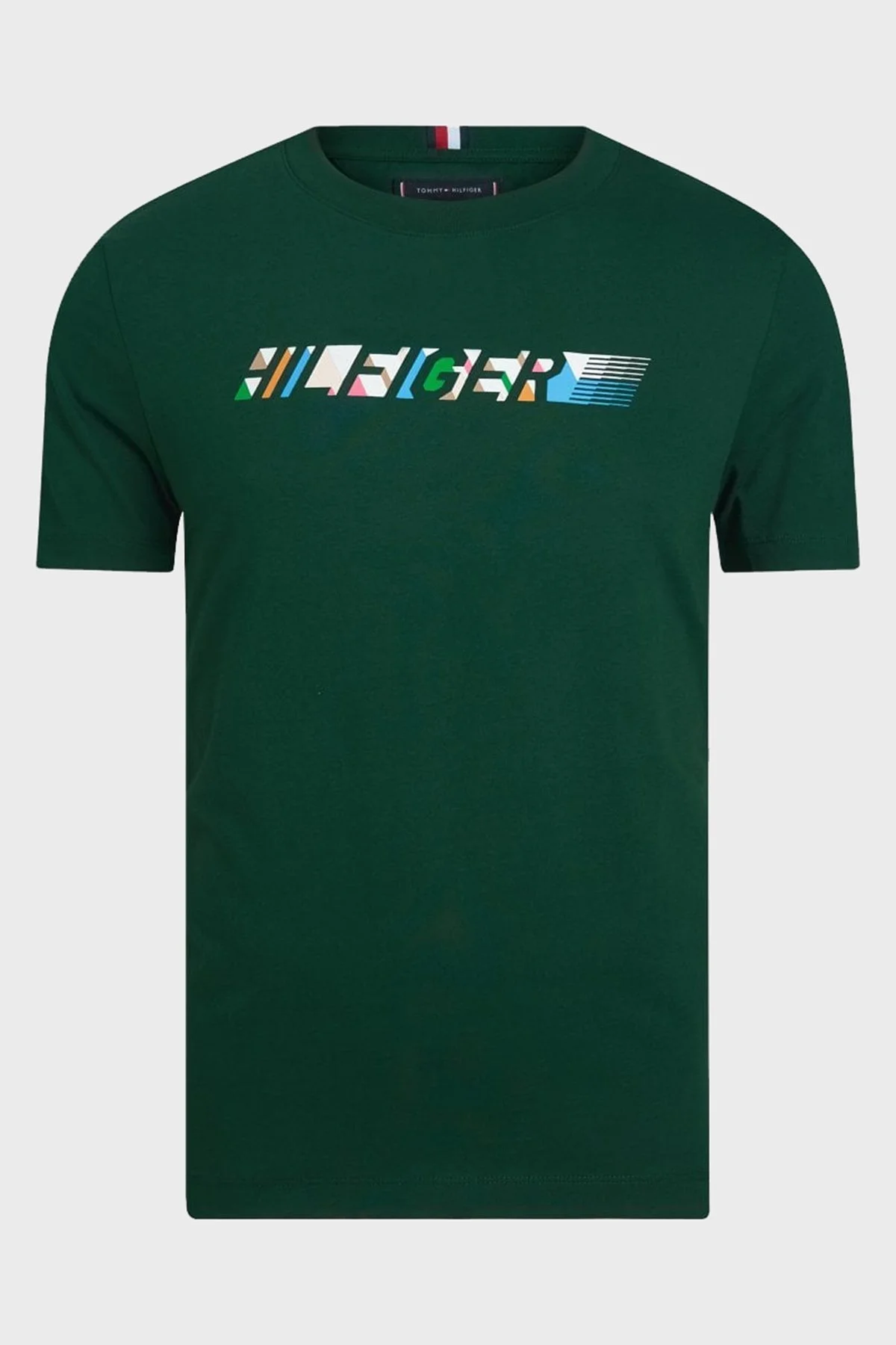 Tommy Hilfiger Pamuklu Regular Fit Erkek T Shirt MW0MW34419 MBP KOYU YEŞİL - 1