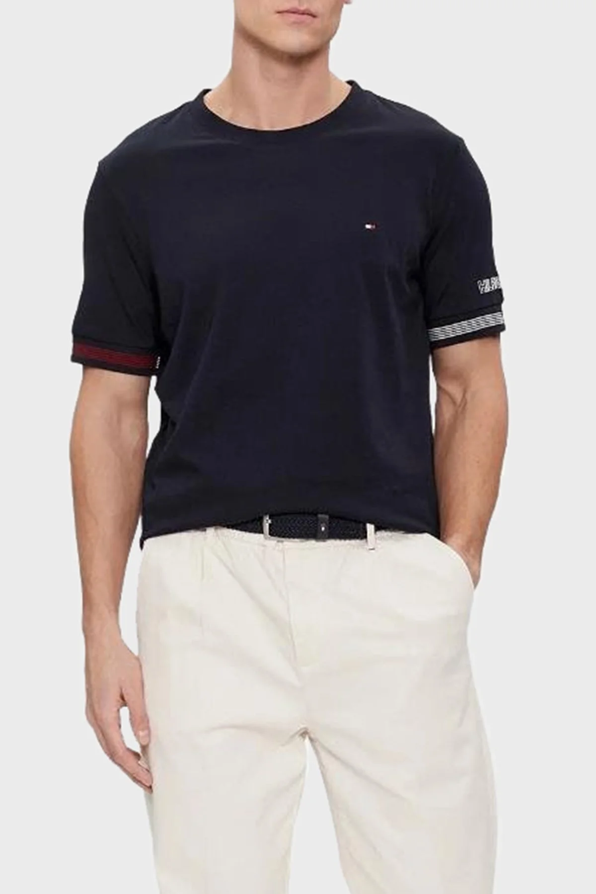 Tommy Hilfiger Pamuklu Regular Fit Erkek T Shirt MW0MW34430 DW5 LACİVERT - 2