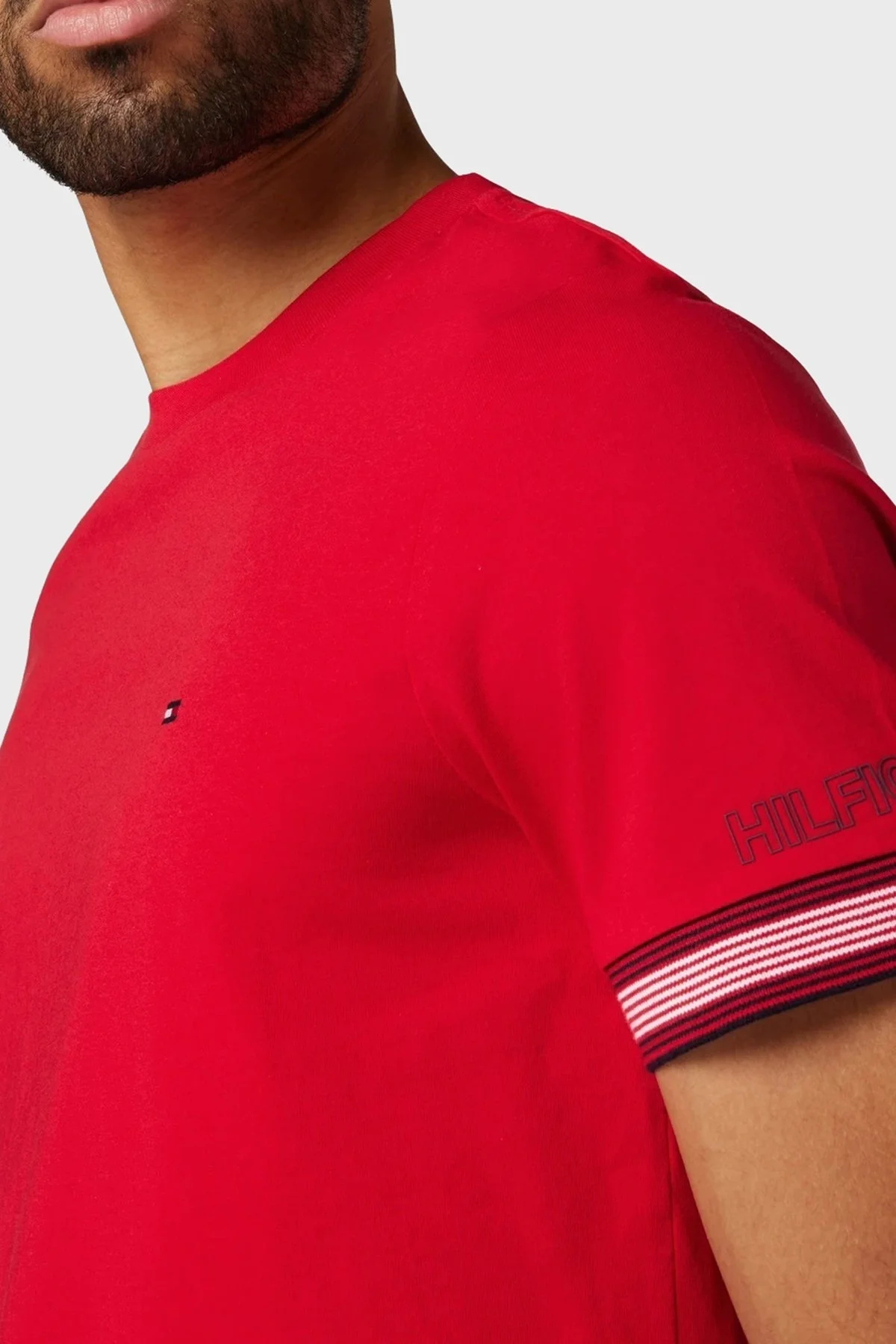 Tommy Hilfiger Pamuklu Regular Fit Erkek T Shirt MW0MW34430 XLG KIRMIZI - 2