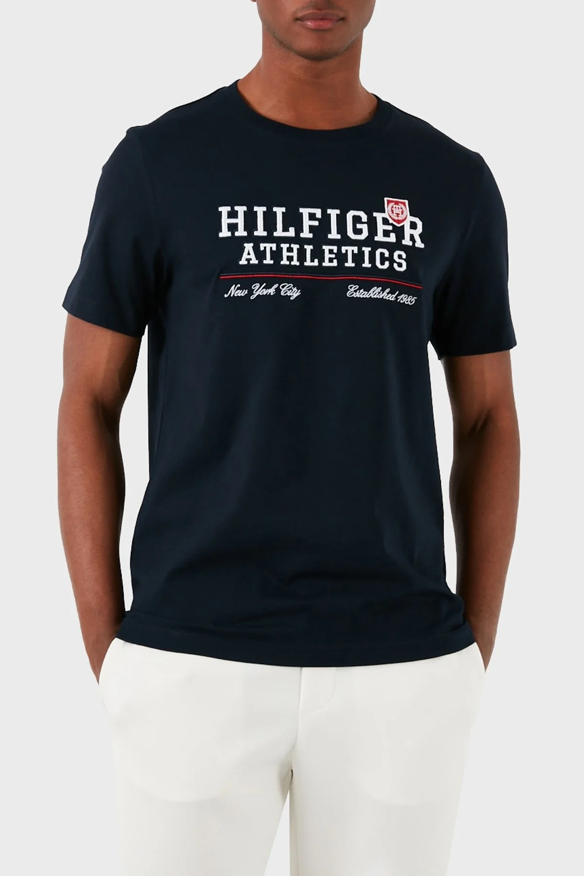 Tommy Hilfiger Pamuklu Regular Fit Erkek T Shirt MW0MW34664 DW5 LACİVERT - 1