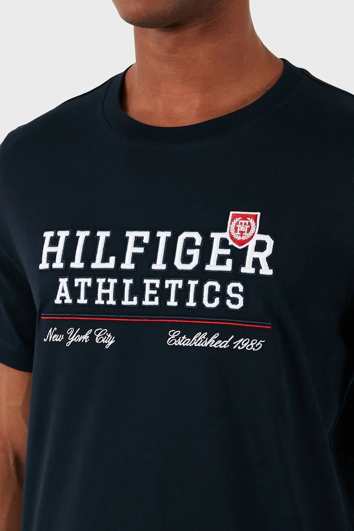 Tommy Hilfiger Pamuklu Regular Fit Erkek T Shirt MW0MW34664 DW5 LACİVERT - 5