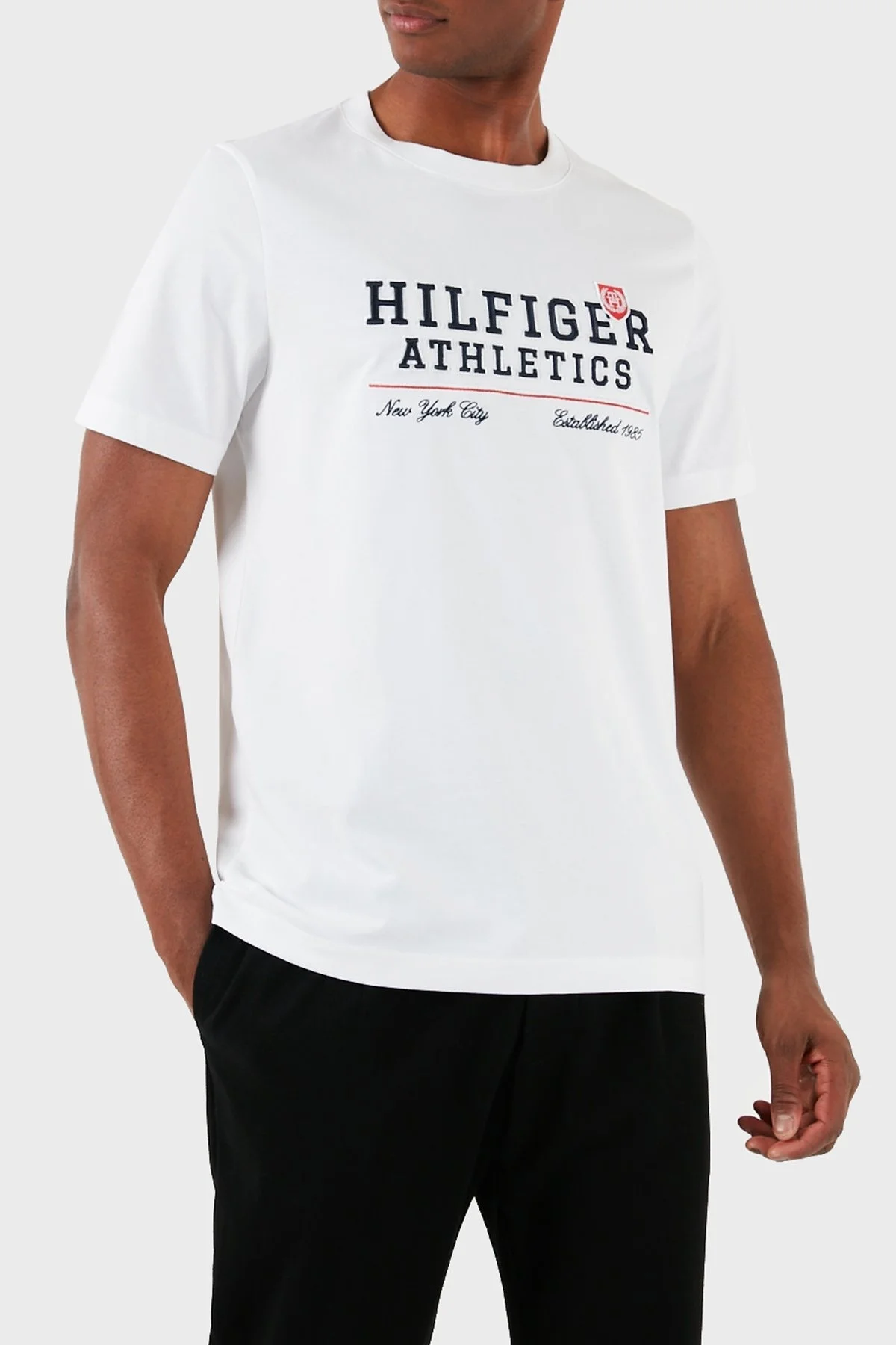 Tommy Hilfiger Pamuklu Regular Fit Erkek T Shirt MW0MW34664 YBR BEYAZ - 1