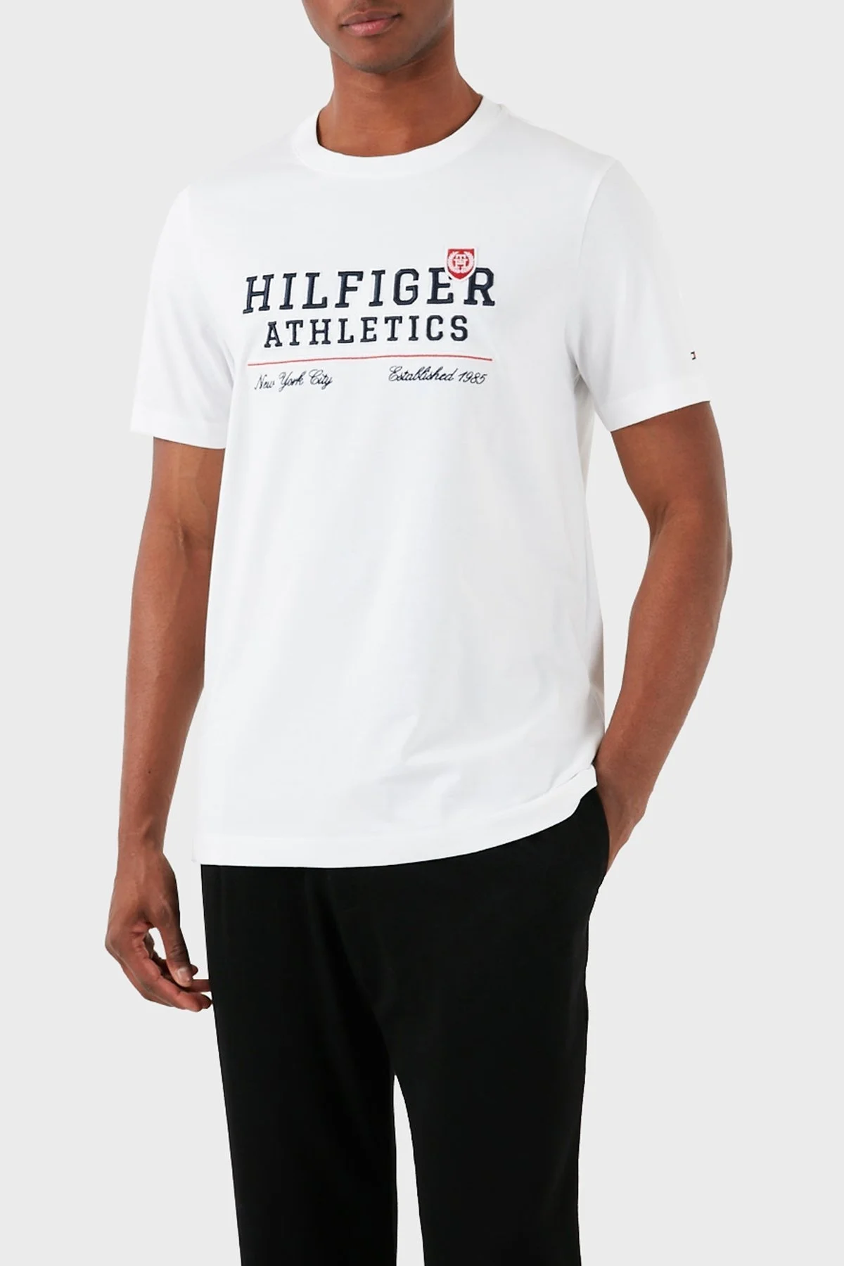 Tommy Hilfiger Pamuklu Regular Fit Erkek T Shirt MW0MW34664 YBR BEYAZ - 3