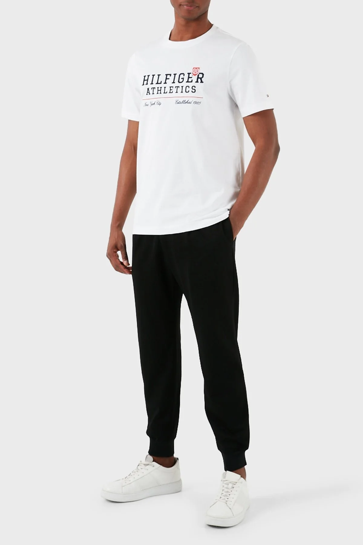 Tommy Hilfiger Pamuklu Regular Fit Erkek T Shirt MW0MW34664 YBR BEYAZ - 4