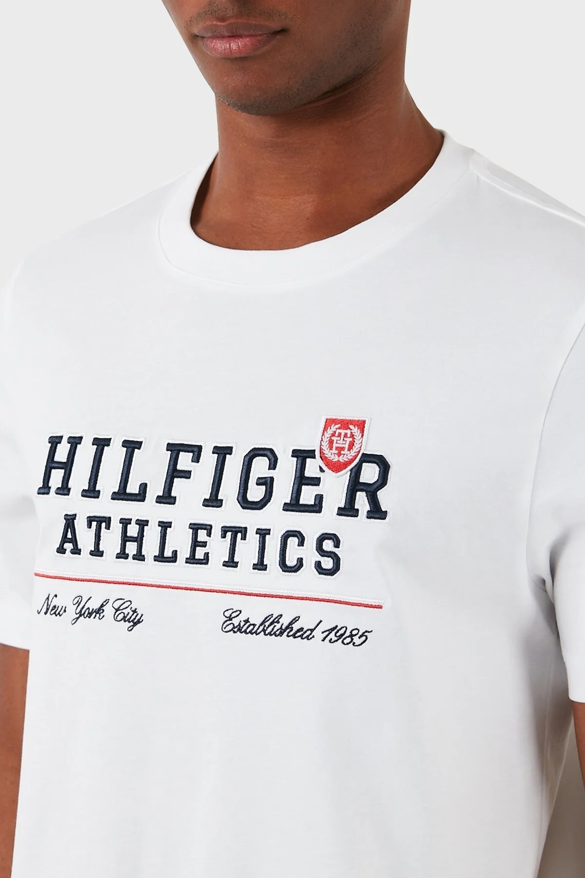 Tommy Hilfiger Pamuklu Regular Fit Erkek T Shirt MW0MW34664 YBR BEYAZ - 5