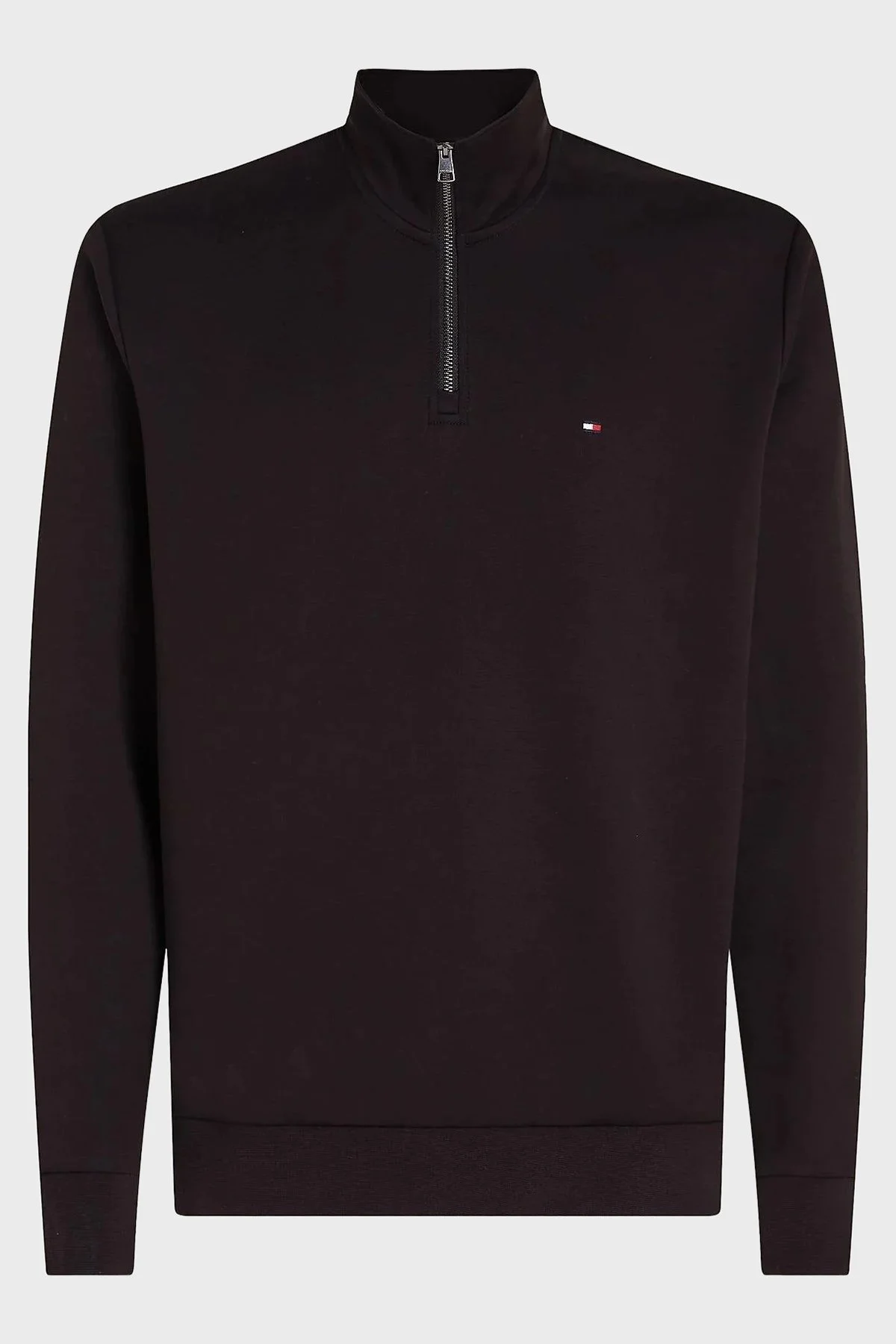 Tommy Hilfiger Pamuklu Regular Fit Fermuarlı Dik Yaka Erkek Sweat MW0MW36510 BDS SİYAH - 10