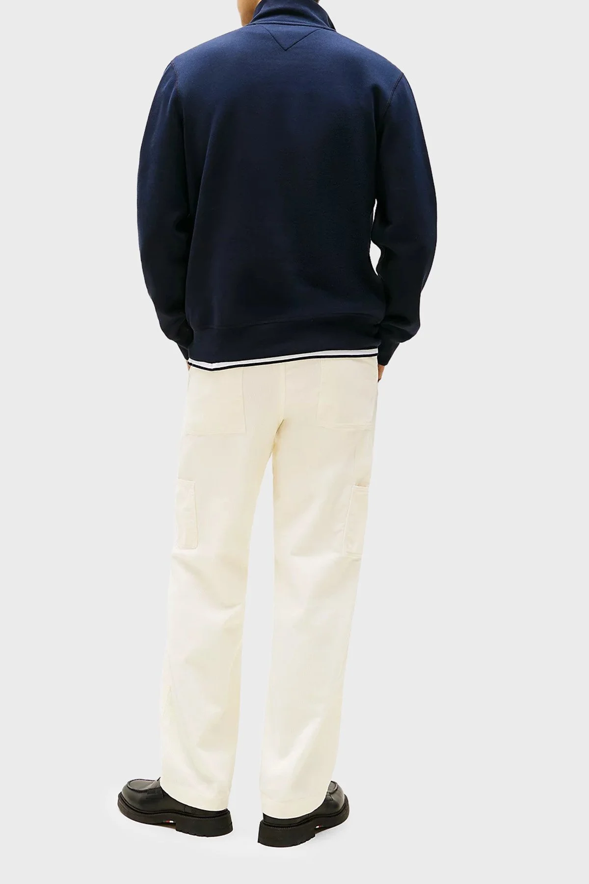 Tommy Hilfiger Pamuklu Regular Fit Fermuarlı Dik Yaka Erkek Sweat MW0MW37233 DW5 LACİVERT - 4