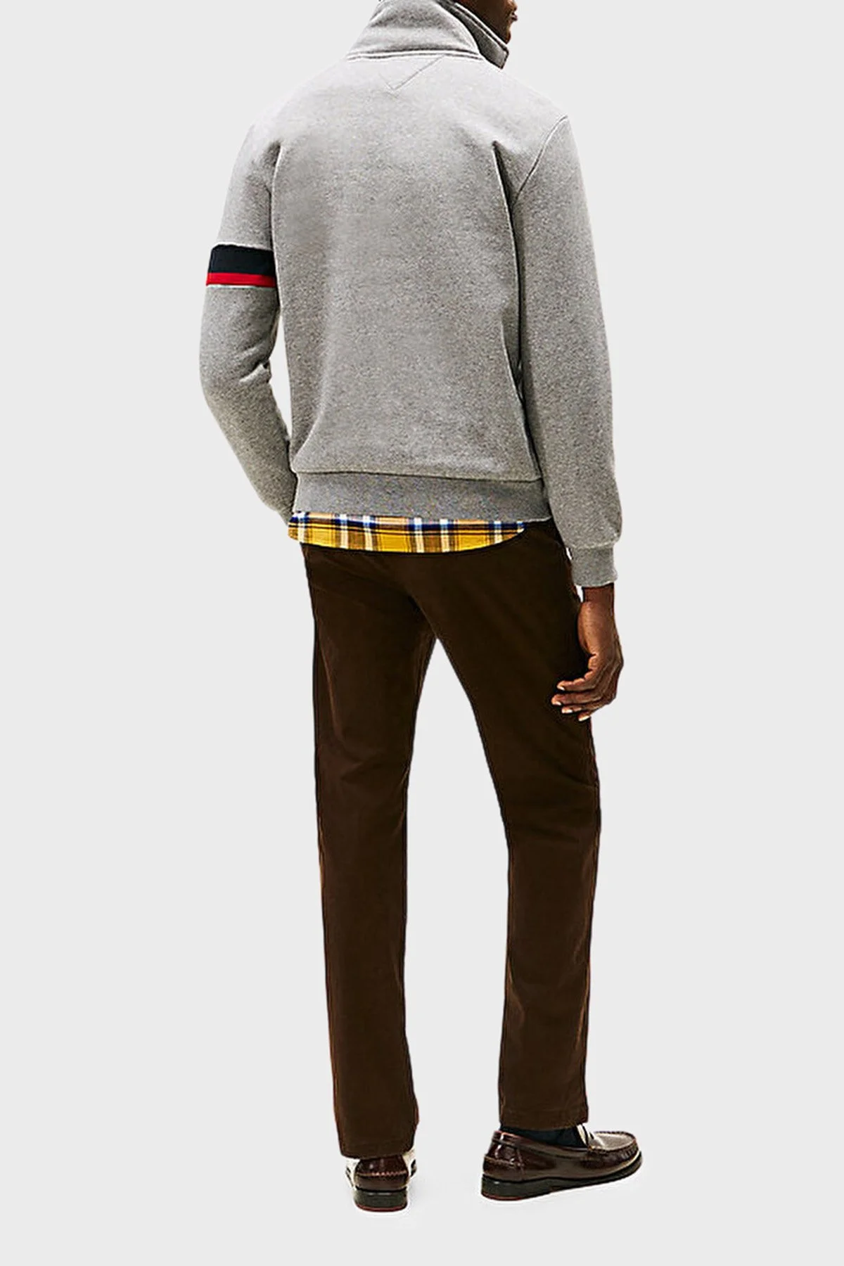 Tommy Hilfiger Pamuklu Regular Fit Fermuarlı Dik Yaka Erkek Sweat MW0MW40480 P91 GRİ - 4