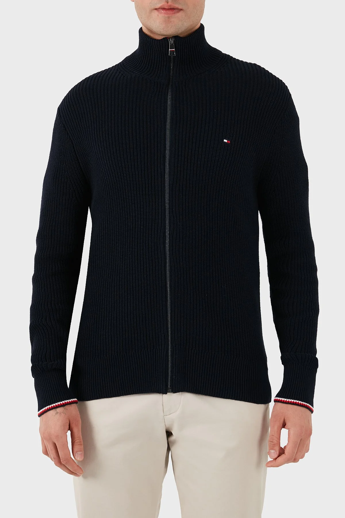 Tommy Hilfiger Pamuklu Regular Fit Fermuarlı Erkek Hırka MW0MW41517 DW5 LACİVERT - 5