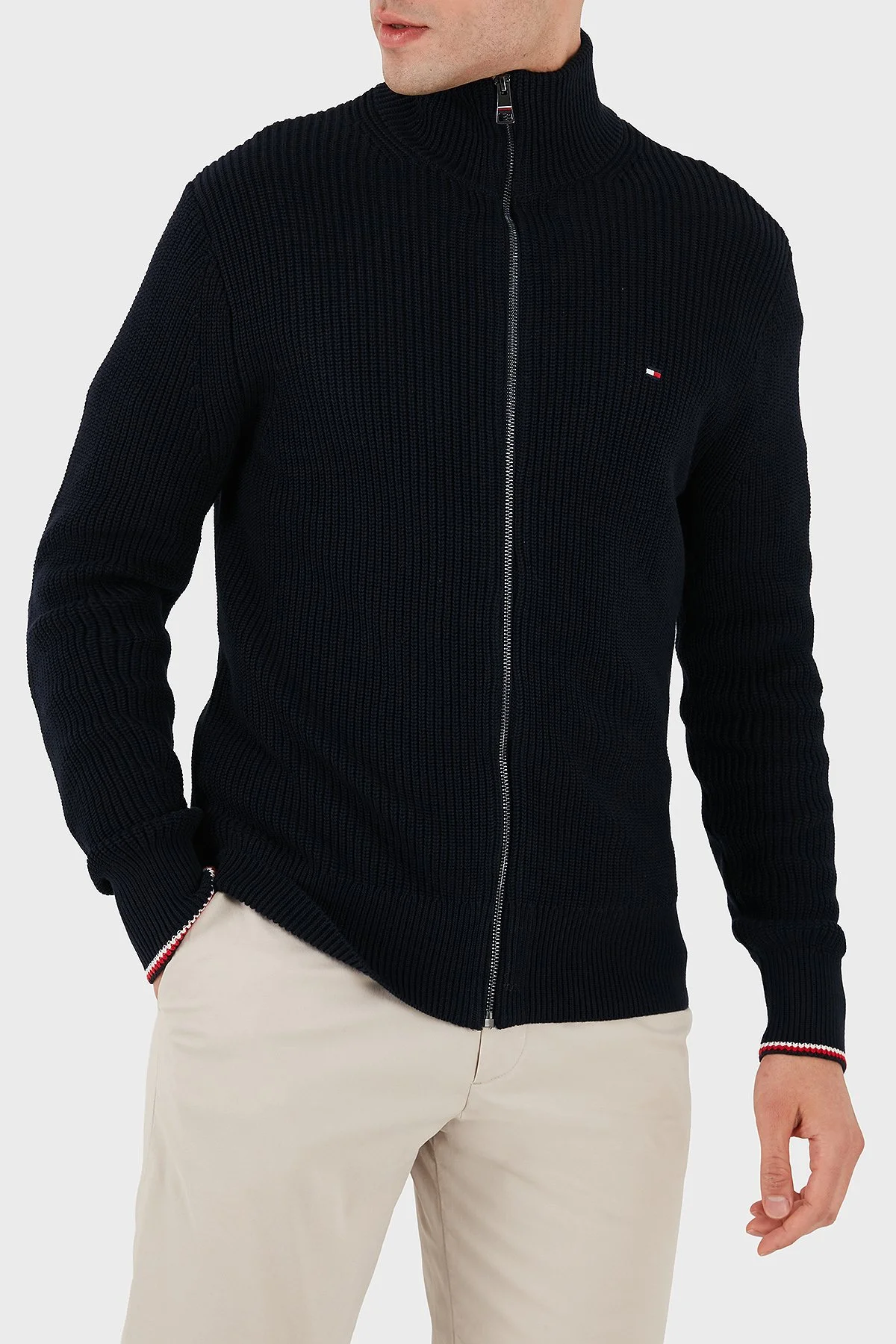 Tommy Hilfiger Pamuklu Regular Fit Fermuarlı Erkek Hırka MW0MW41517 DW5 LACİVERT - 6