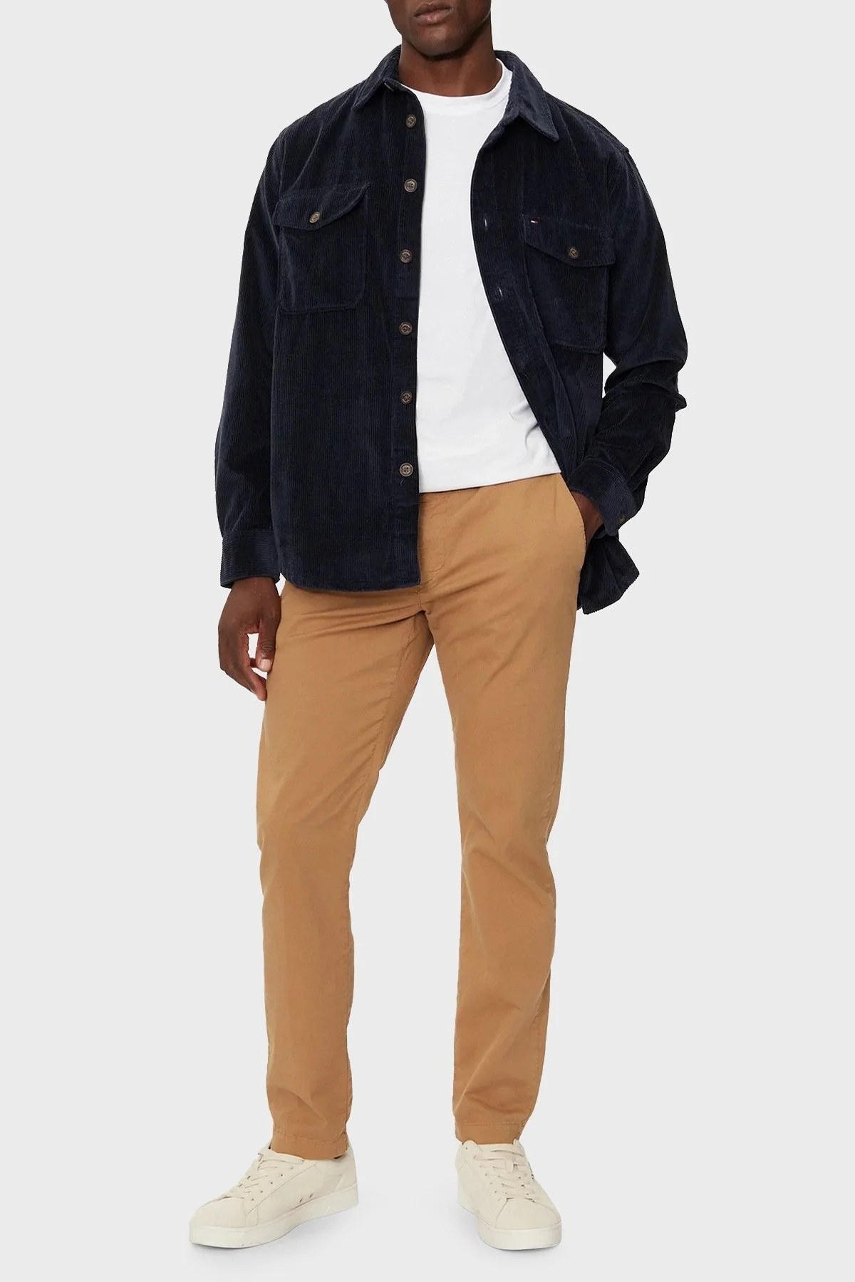 Tommy Hilfiger Pamuklu Regular Fit Kadife Erkek Gömlek MW0MW36855 DW5 LACİVERT - 7