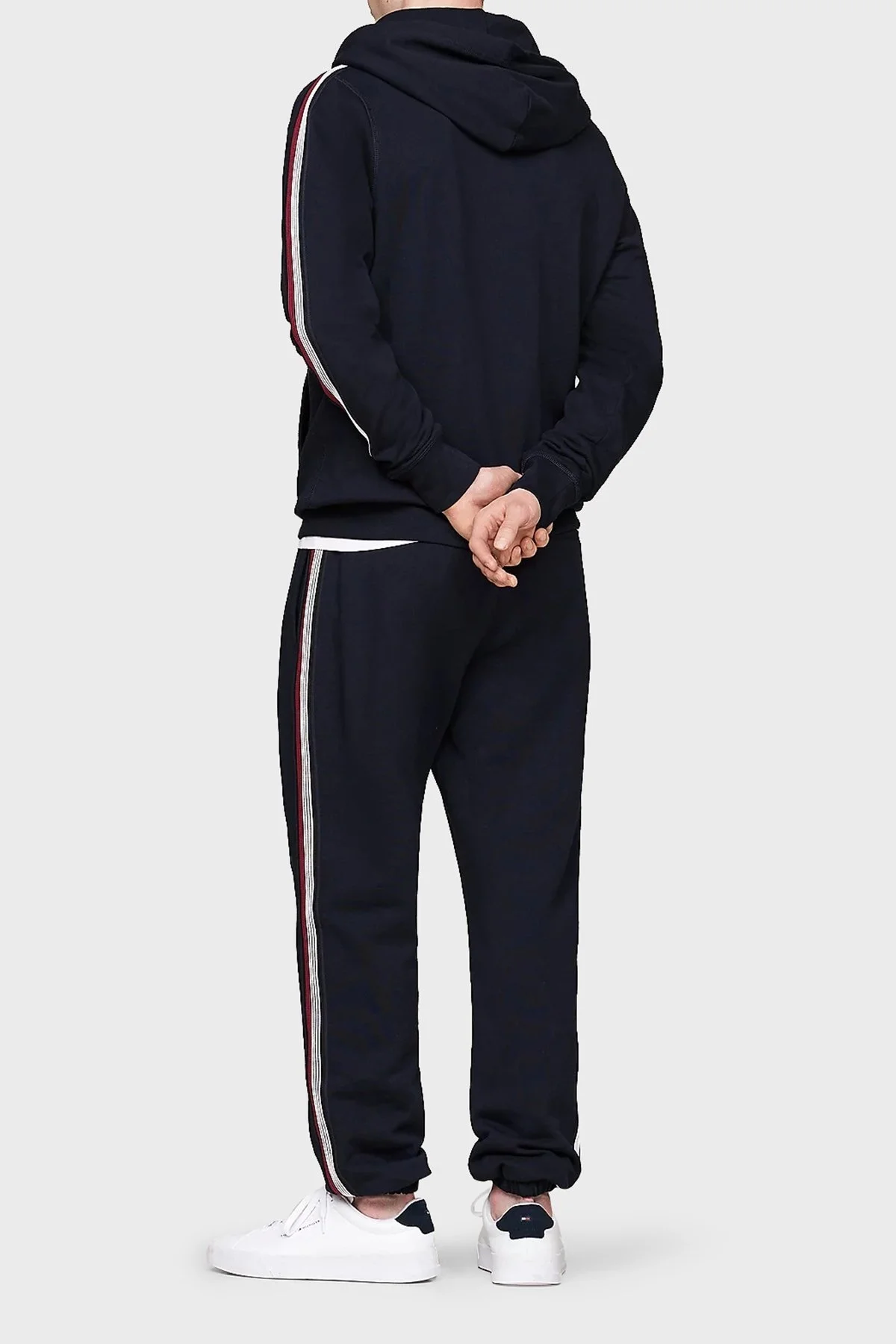 Tommy Hilfiger Pamuklu Regular Fit Kanguru Cepli Kapüşonlu Erkek Sweat MW0MW37225 DW5 LACİVERT - 8