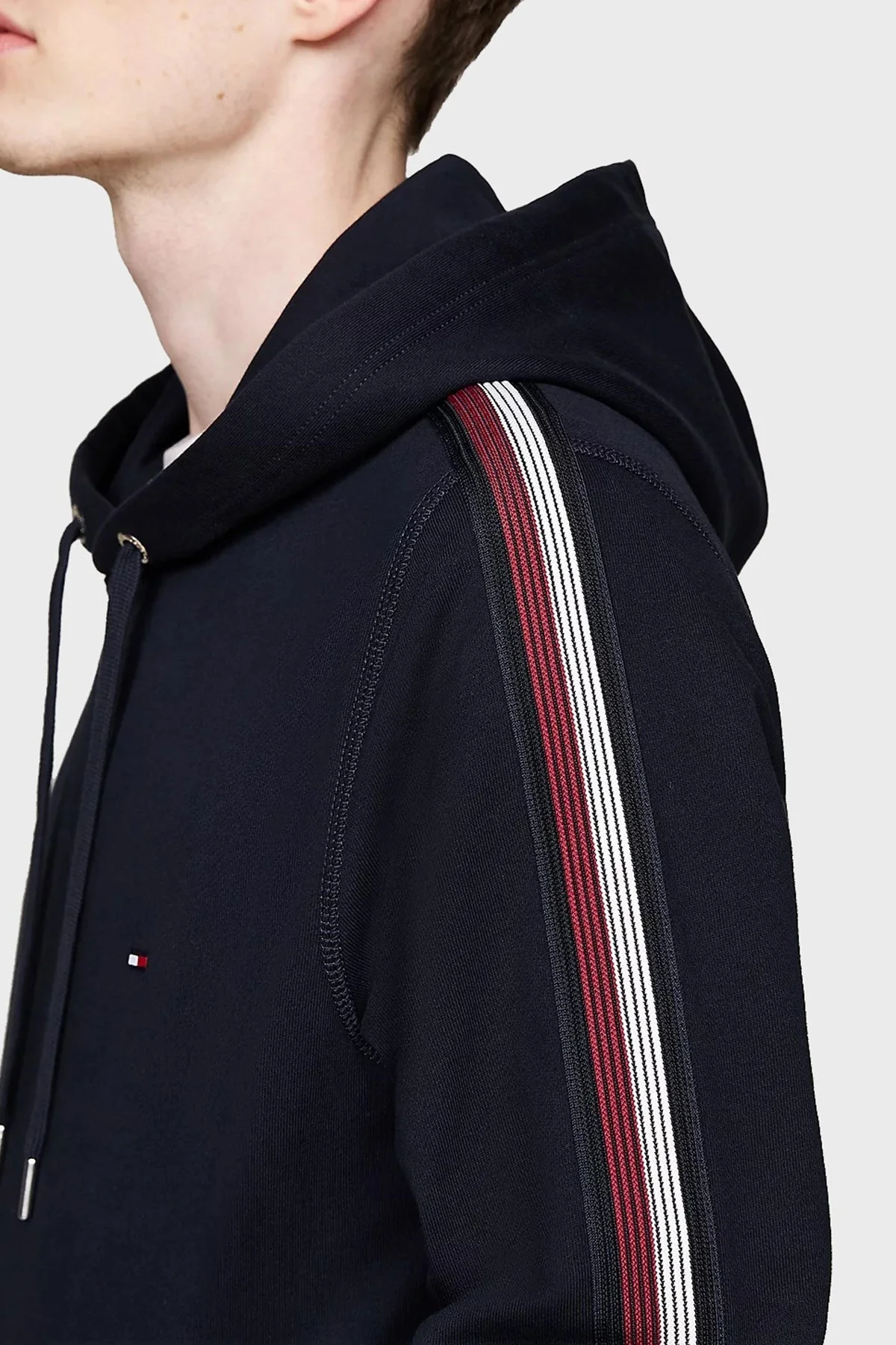 Tommy Hilfiger Pamuklu Regular Fit Kanguru Cepli Kapüşonlu Erkek Sweat MW0MW37225 DW5 LACİVERT - 9