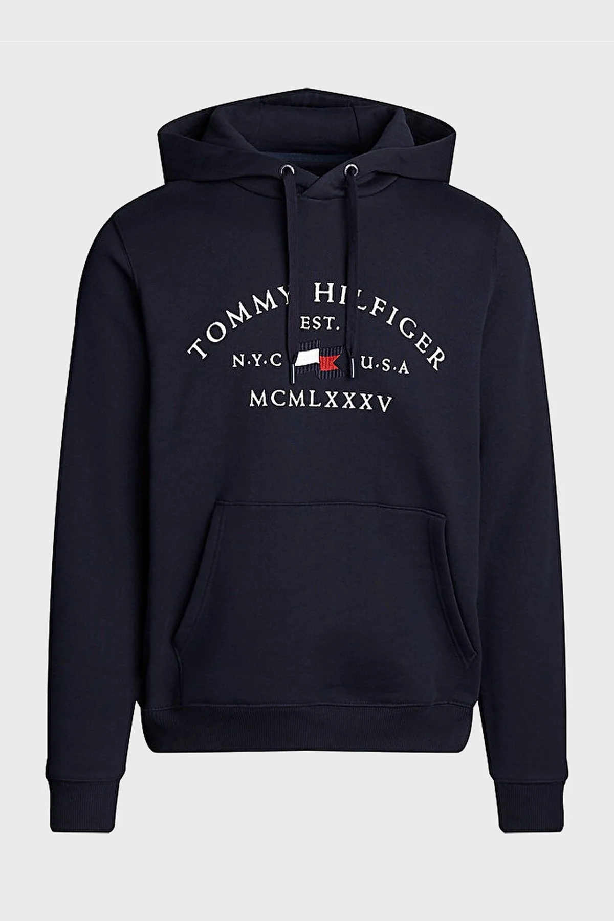 Tommy Hilfiger Pamuklu Regular Fit Kanguru Cepli Kapüşonlu Erkek Sweat MW0MW37244 DW5 LACİVERT - 10