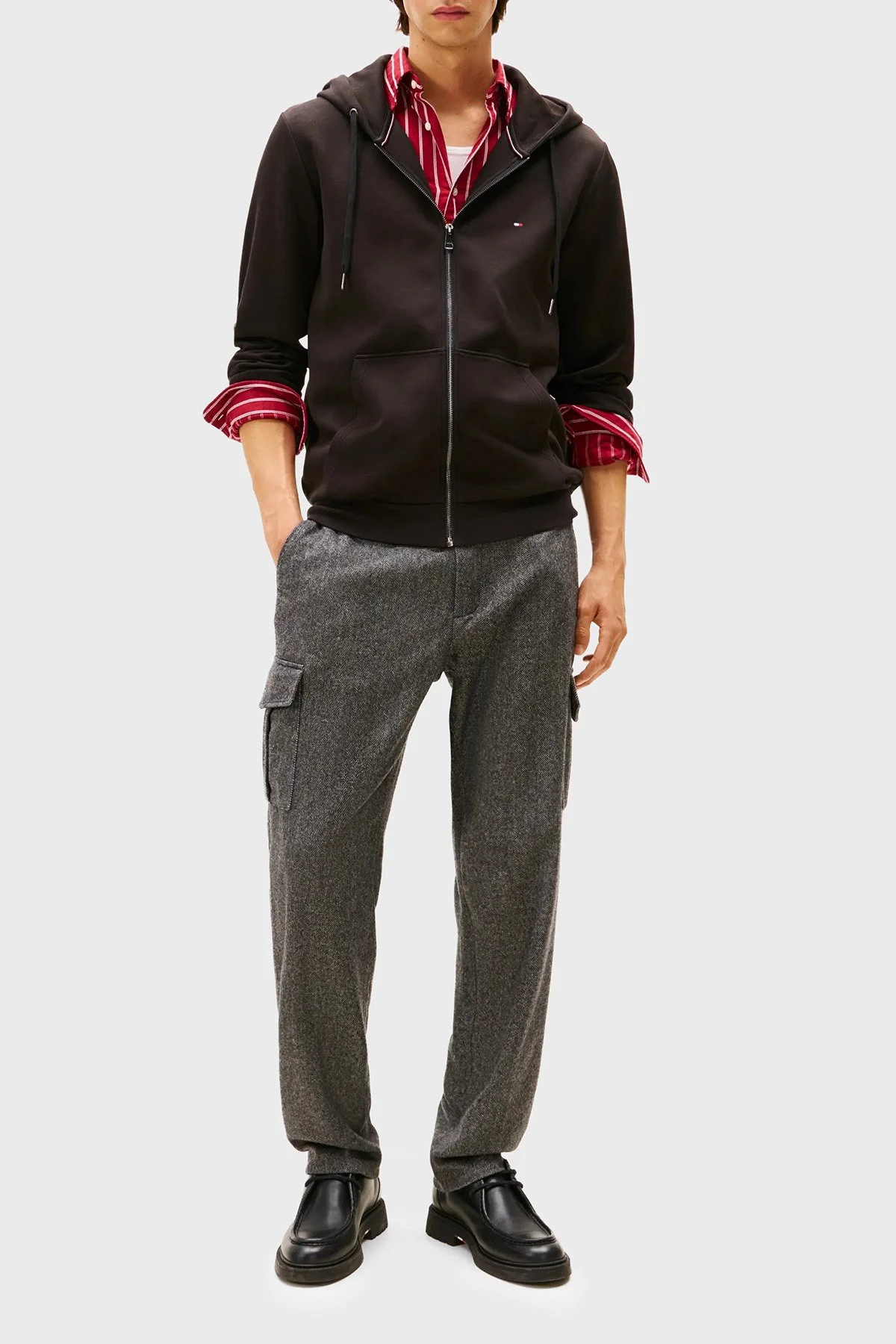 Tommy Hilfiger Pamuklu Regular Fit Kapüşon Yaka Erkek Sweat MW0MW37243 BDS SİYAH - 3