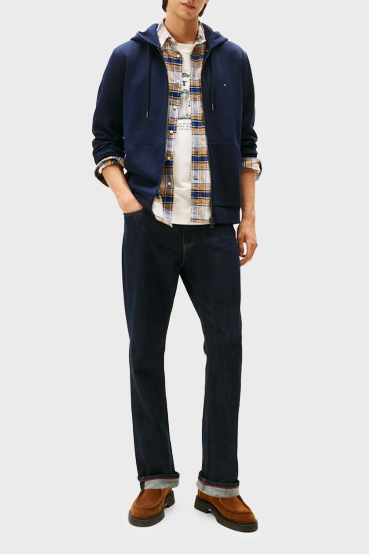 Tommy Hilfiger Pamuklu Regular Fit Kapüşon Yaka Erkek Sweat MW0MW37243 DW5 LACİVERT - 2