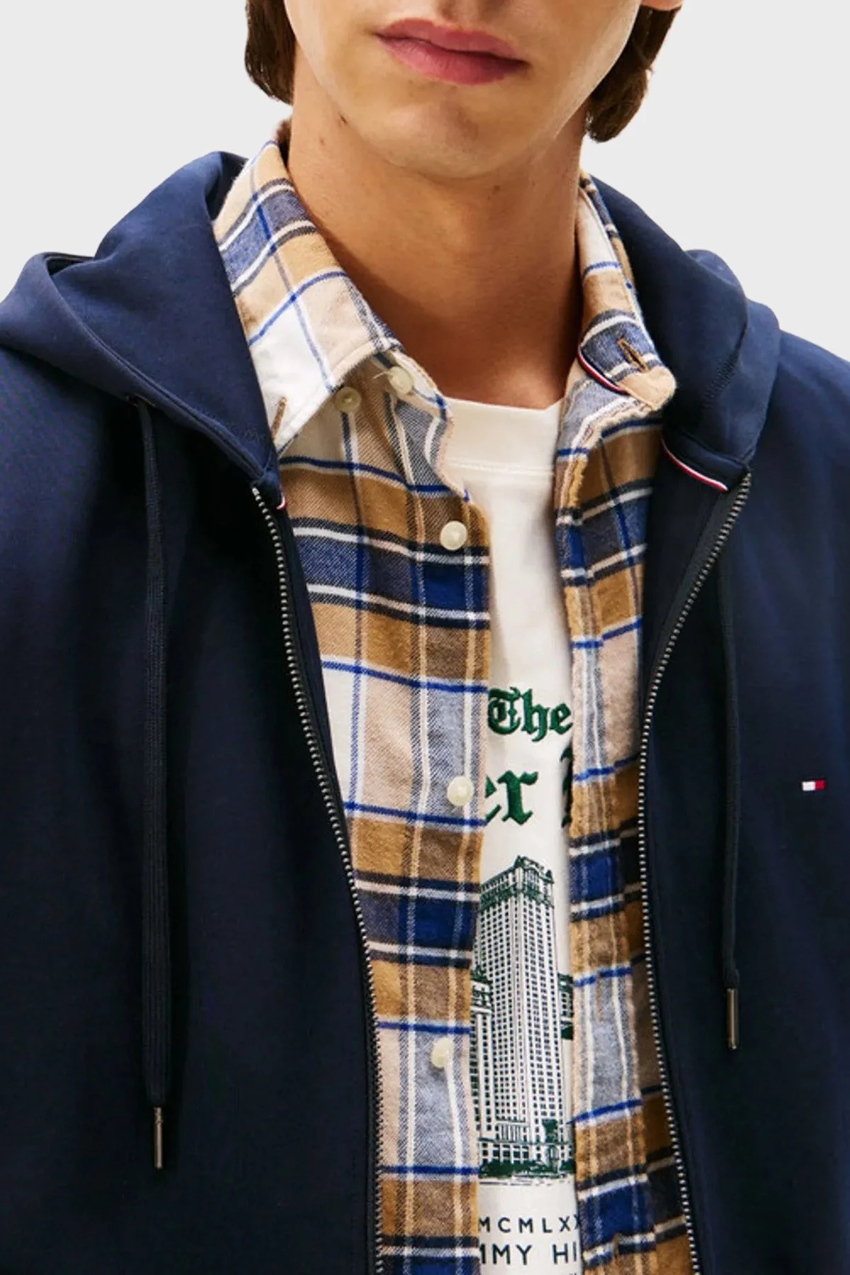 Tommy Hilfiger Pamuklu Regular Fit Kapüşon Yaka Erkek Sweat MW0MW37243 DW5 LACİVERT - 3