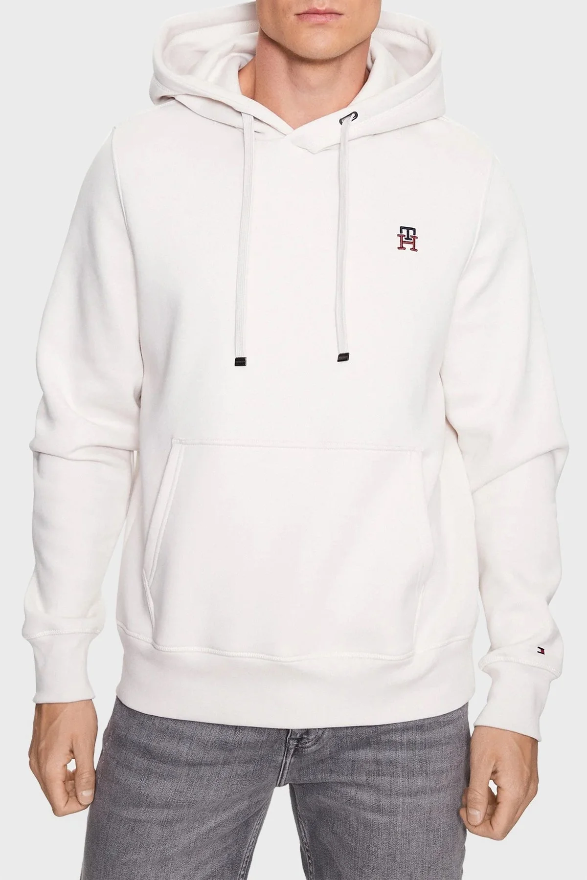 Tommy Hilfiger Pamuklu Regular Fit Kapüşonlu Erkek Sweat MW0MW29283 AC0 KREM - 1