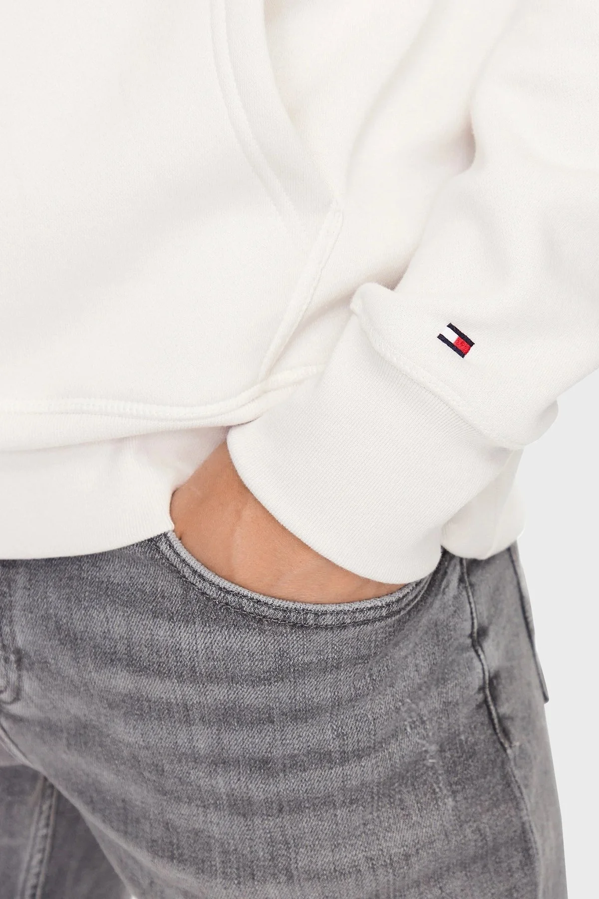Tommy Hilfiger Pamuklu Regular Fit Kapüşonlu Erkek Sweat MW0MW29283 AC0 KREM - 5