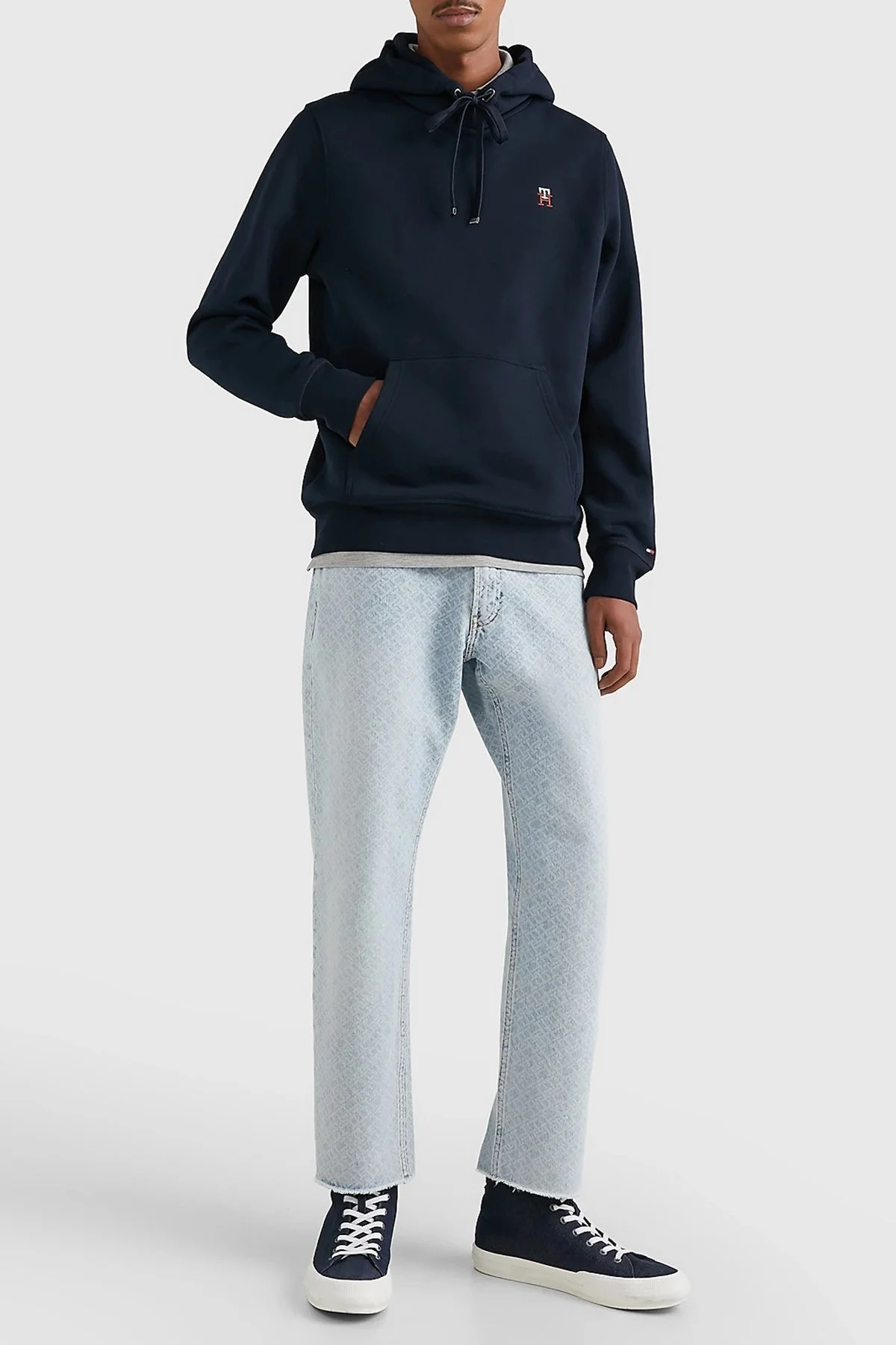 Tommy Hilfiger Pamuklu Regular Fit Kapüşonlu Erkek Sweat MW0MW29283 DW5 LACİVERT - 2