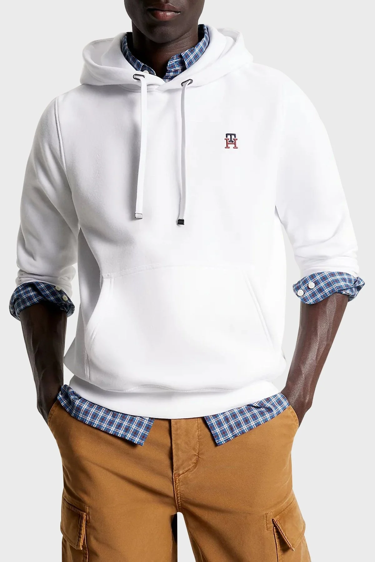 Tommy Hilfiger Pamuklu Regular Fit Kapüşonlu Erkek Sweat MW0MW29283 YBR BEYAZ - 1