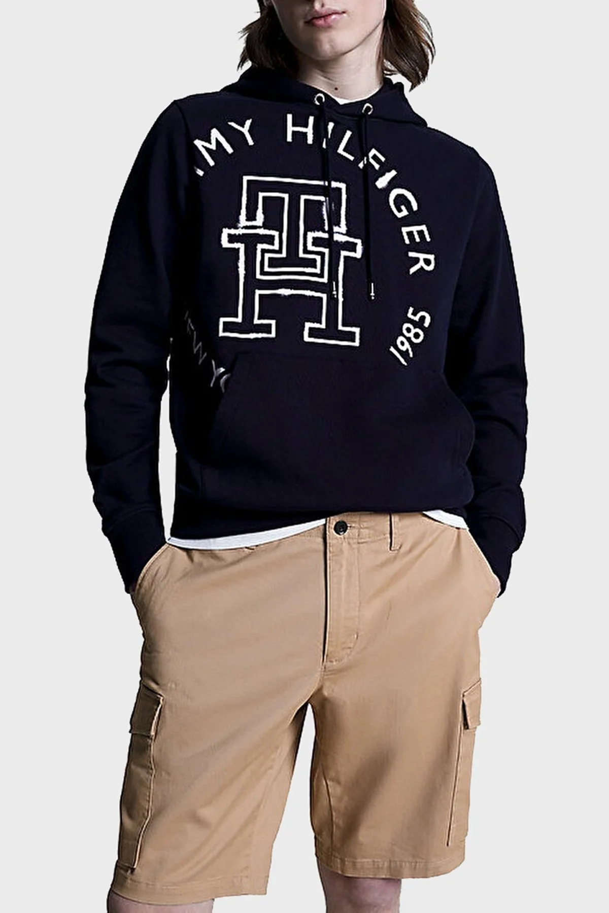 Tommy Hilfiger Pamuklu Regular Fit Kapüşonlu Erkek Sweat MW0MW31505 DW5 LACİVERT - 1