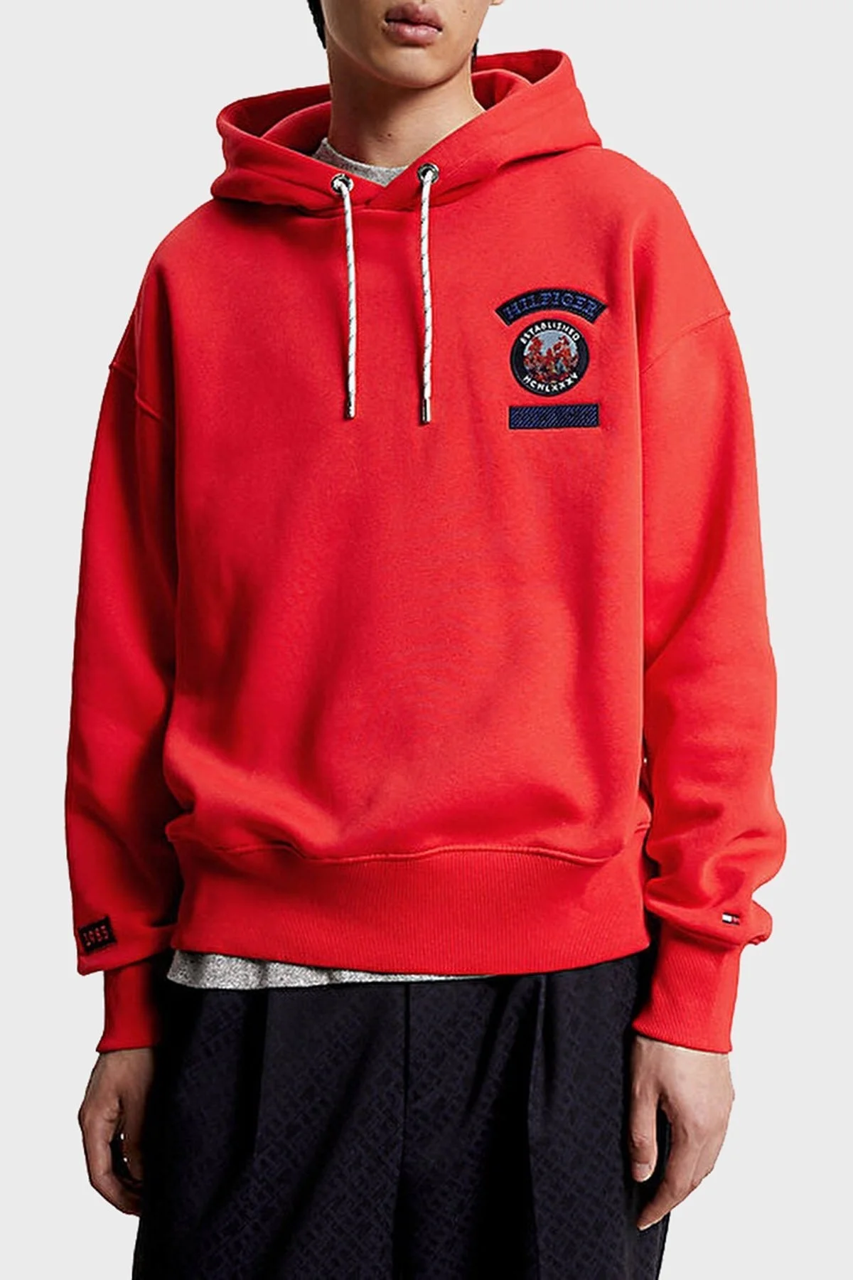 Tommy Hilfiger Pamuklu Regular Fit Kapüşonlu Erkek Sweat MW0MW32676 SNE KIRMIZI - 1