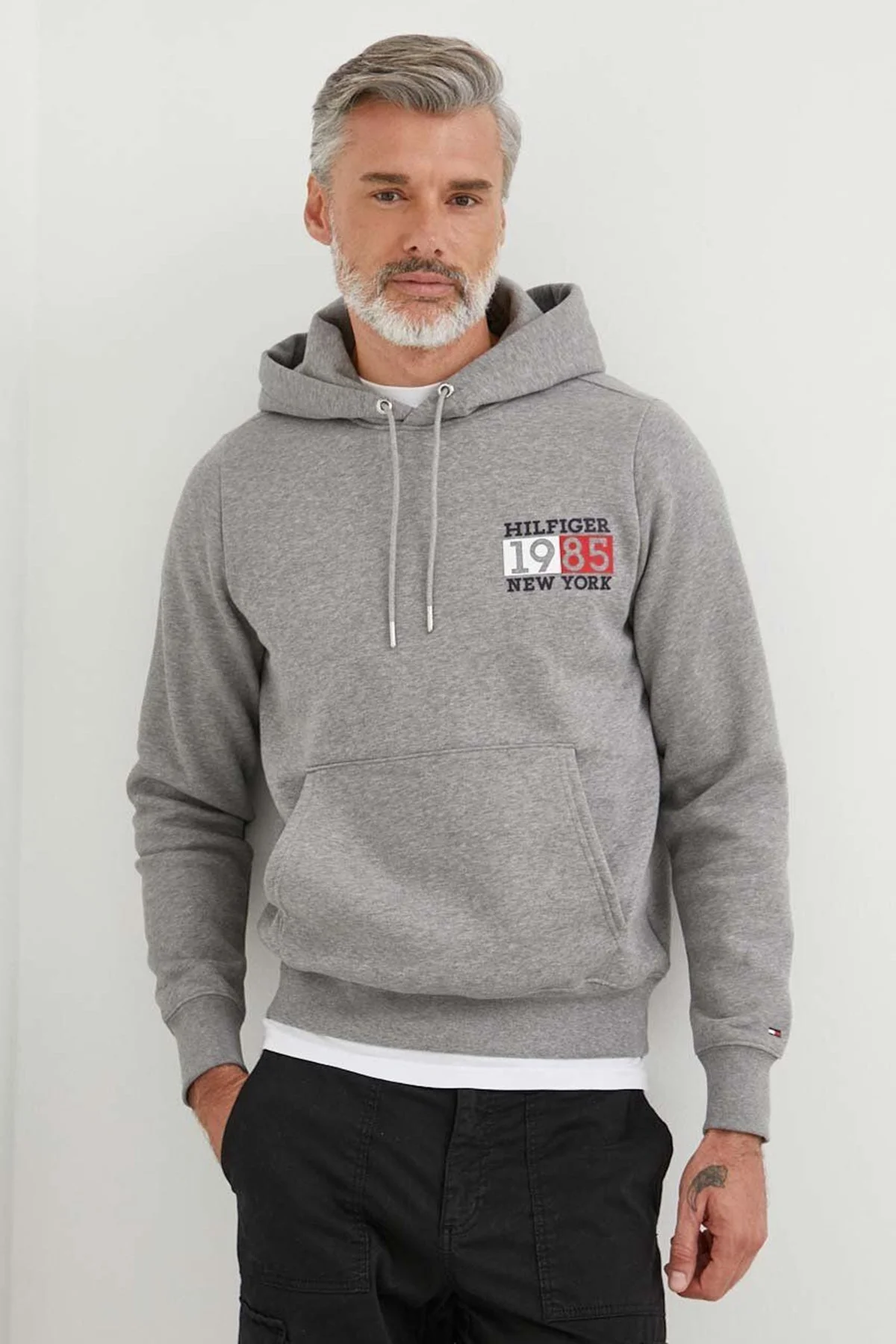 Tommy Hilfiger Pamuklu Regular Fit Kapüşonlu Erkek Sweat MW0MW32681 P91 GRİ - 1