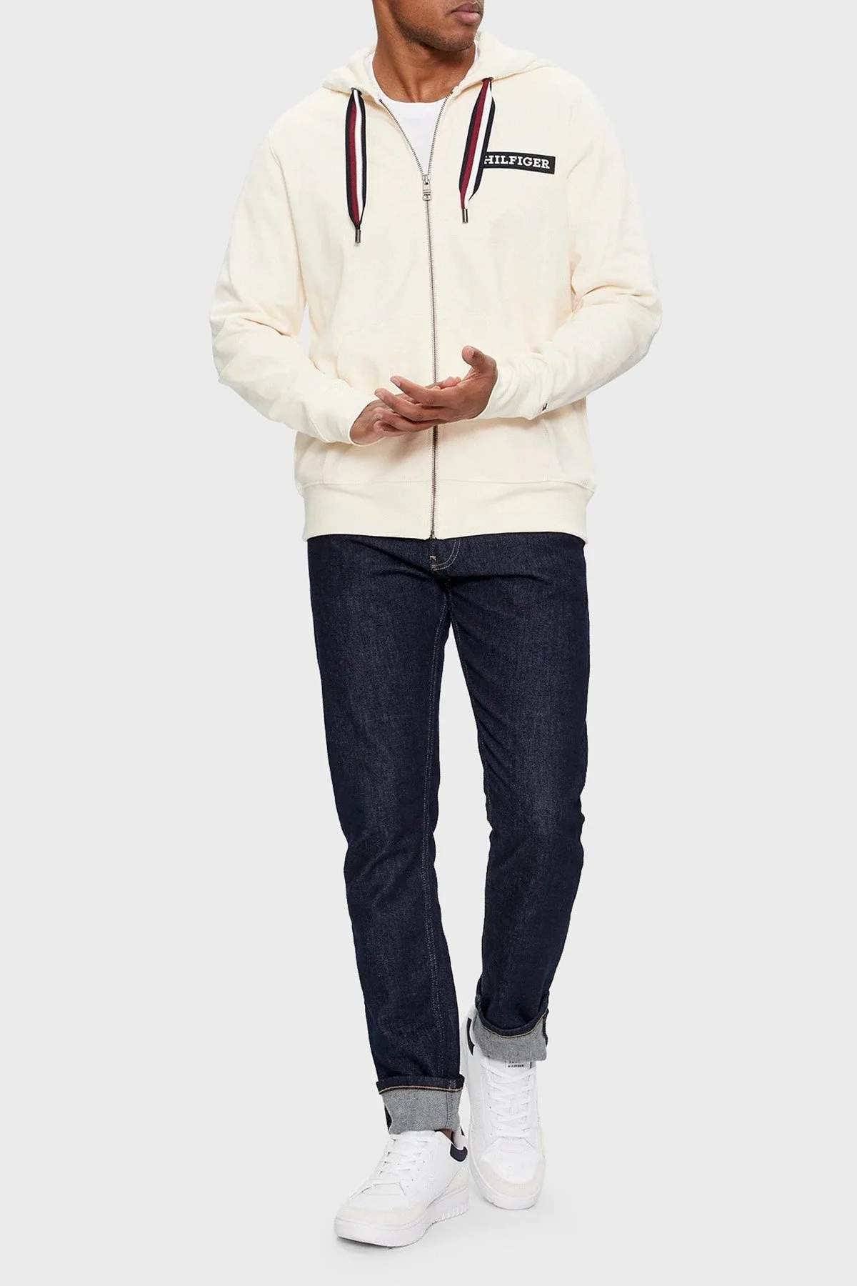 Tommy Hilfiger Pamuklu Regular Fit Kapüşonlu Erkek Sweat MW0MW33658 AEF BEJ - 7