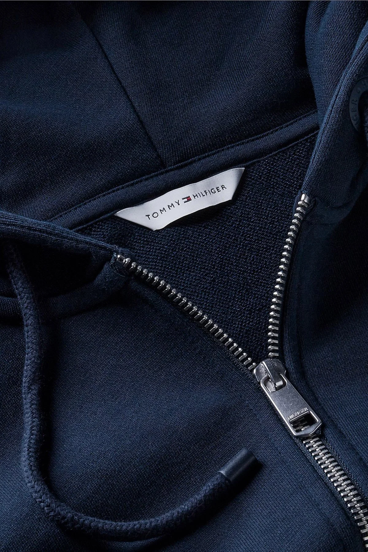 Tommy Hilfiger Pamuklu Regular Fit Kapüşonlu Fermuarlı Logolu Kadın Sweat WW0WW50938 C1G Lacivert - 6