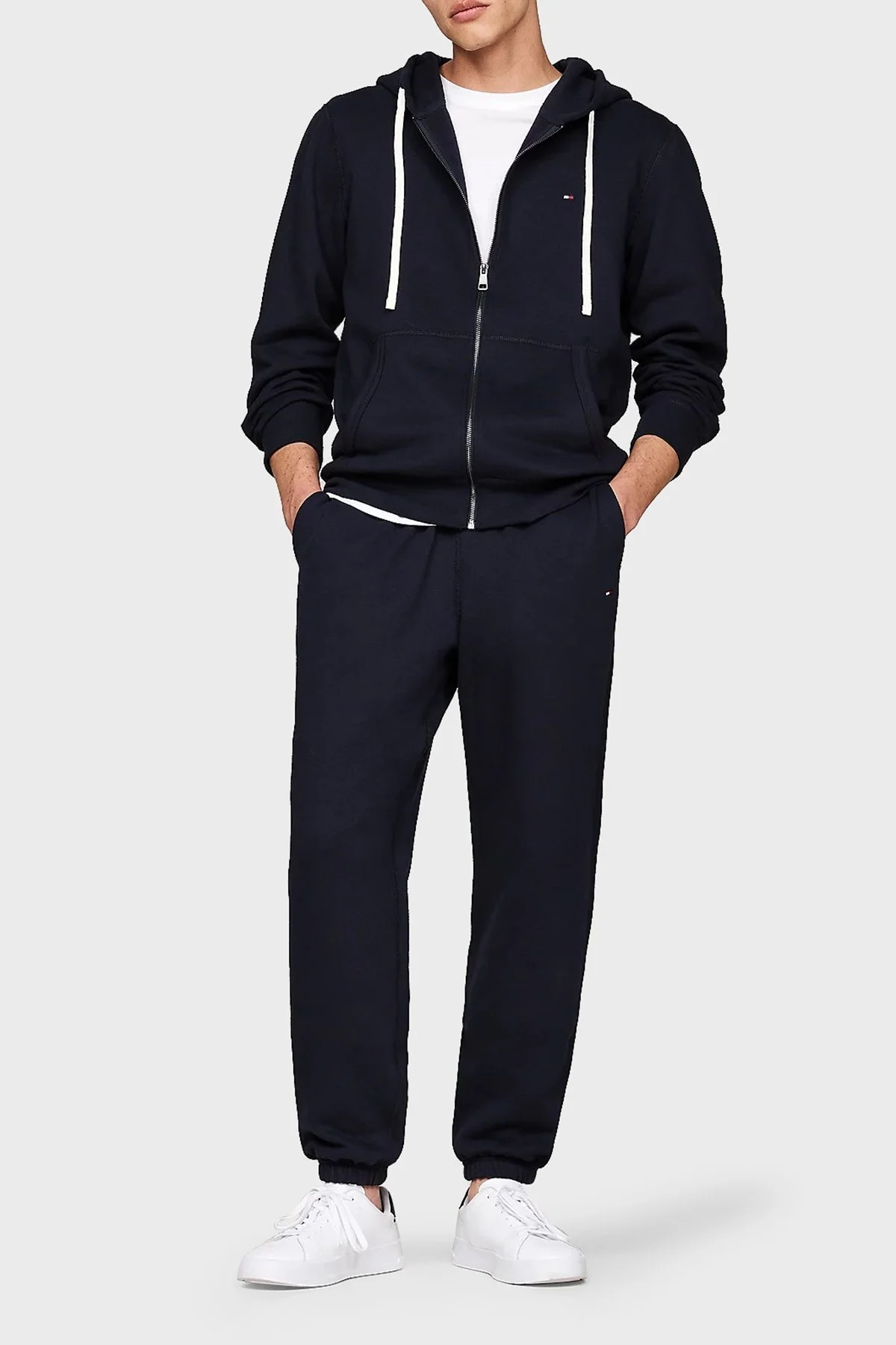 Tommy Hilfiger Pamuklu Regular Fit Kapüşonlu Fermurlı Erkek Sweat MW0MW37234 DW5 LACİVERT - 2