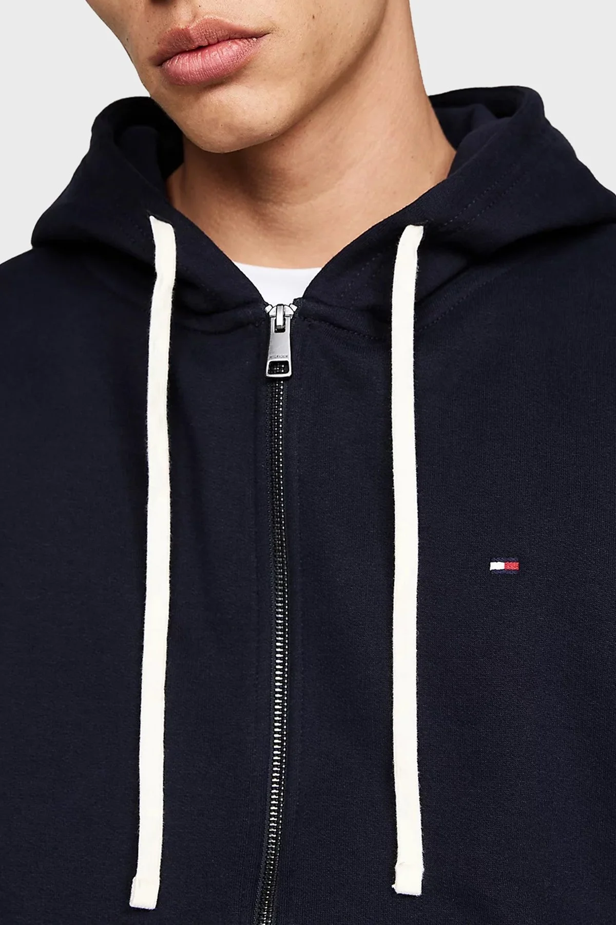 Tommy Hilfiger Pamuklu Regular Fit Kapüşonlu Fermurlı Erkek Sweat MW0MW37234 DW5 LACİVERT - 4
